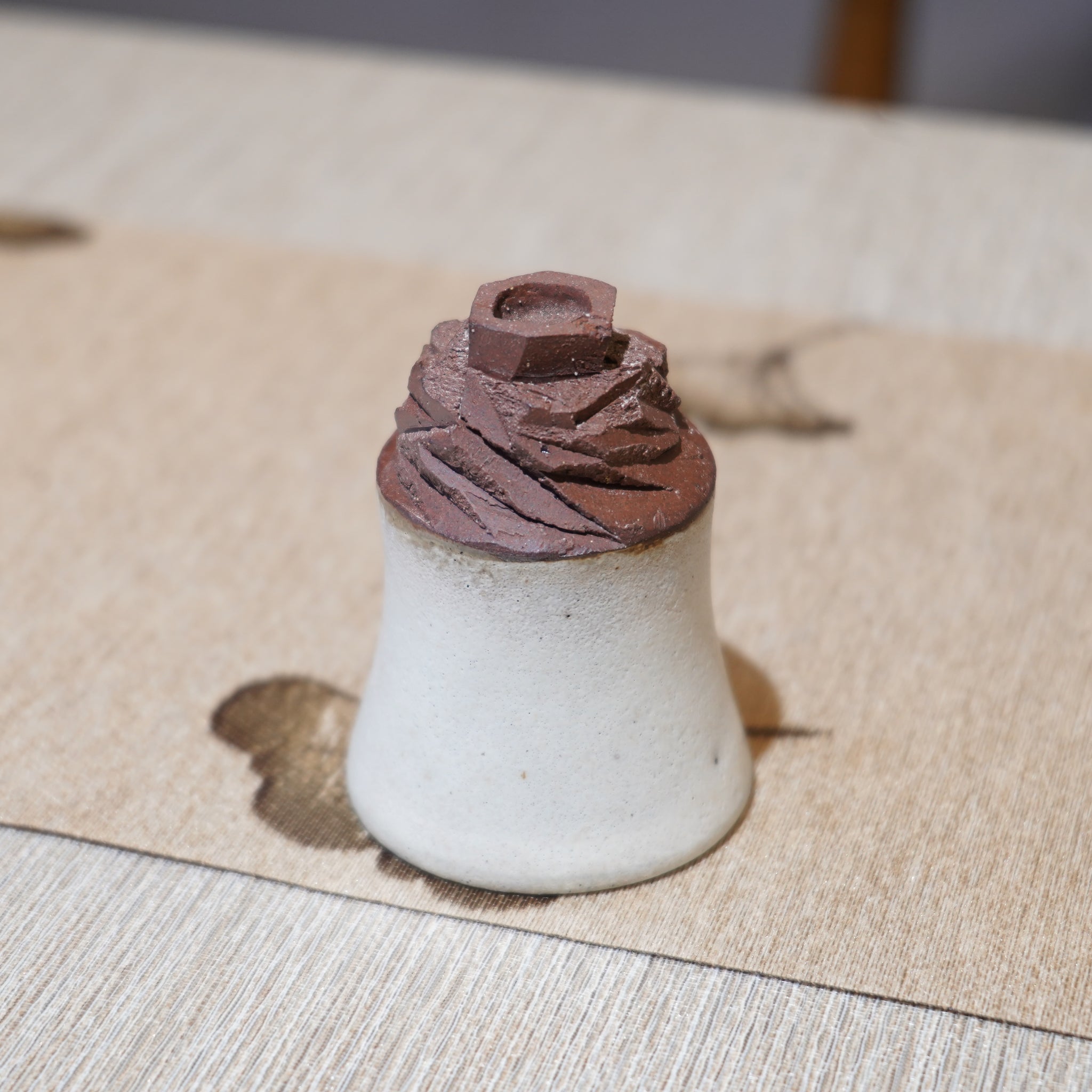 *新品*【雪隱·霜峰】全手工紅陶炻器主人杯