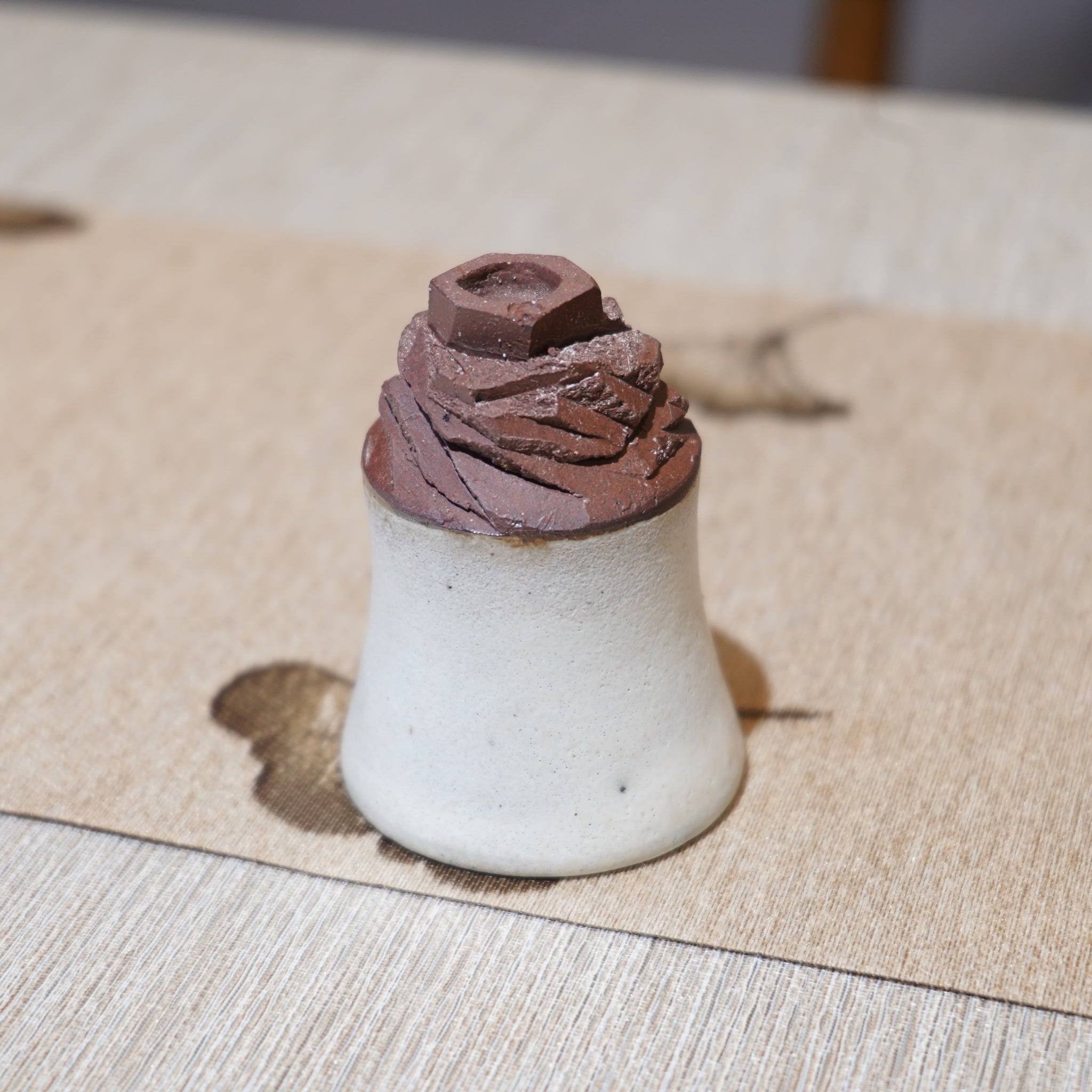 *新品*【雪隱·霜峰】全手工紅陶炻器主人杯