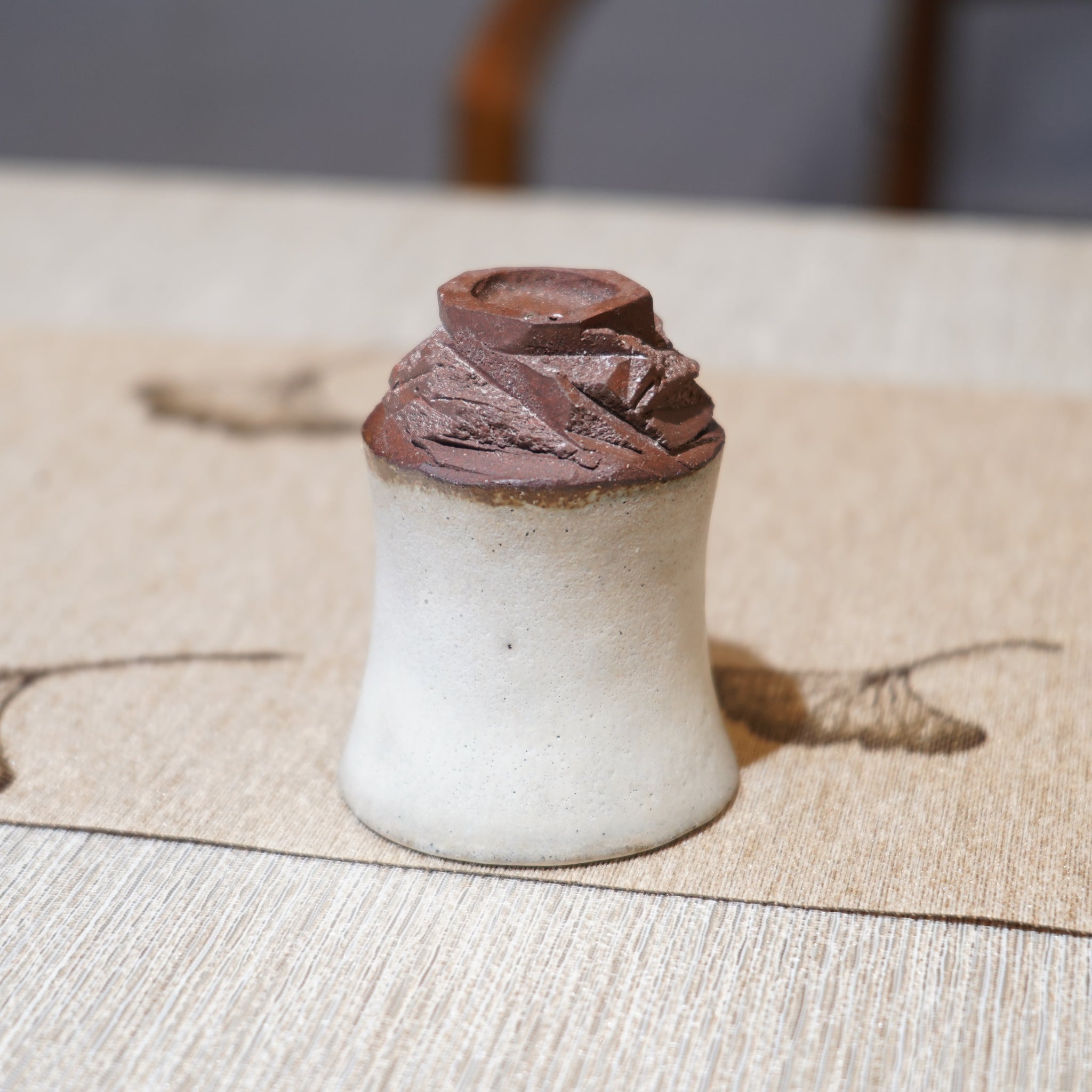 *新品*【雪隱·霜峰】全手工紅陶炻器主人杯