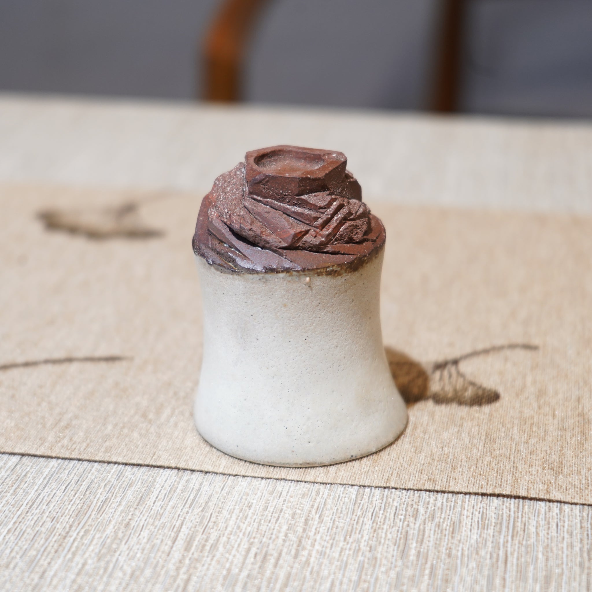 *新品*【雪隱·霜峰】全手工紅陶炻器主人杯