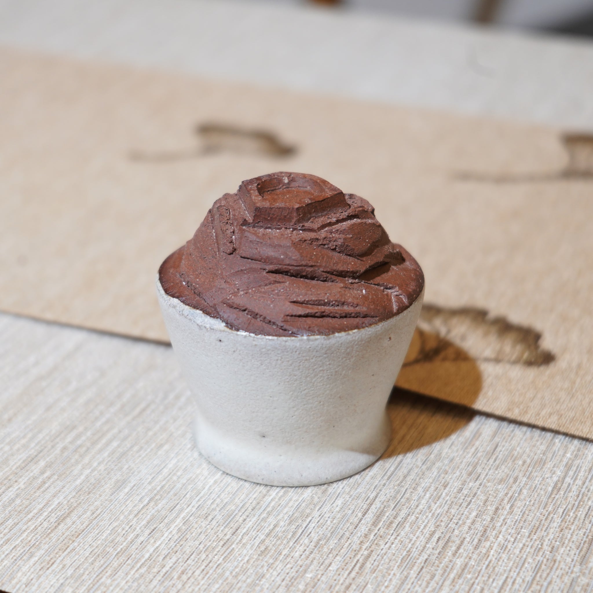 *新品*【雪隱·霜岳】全手工紅陶炻器主人杯