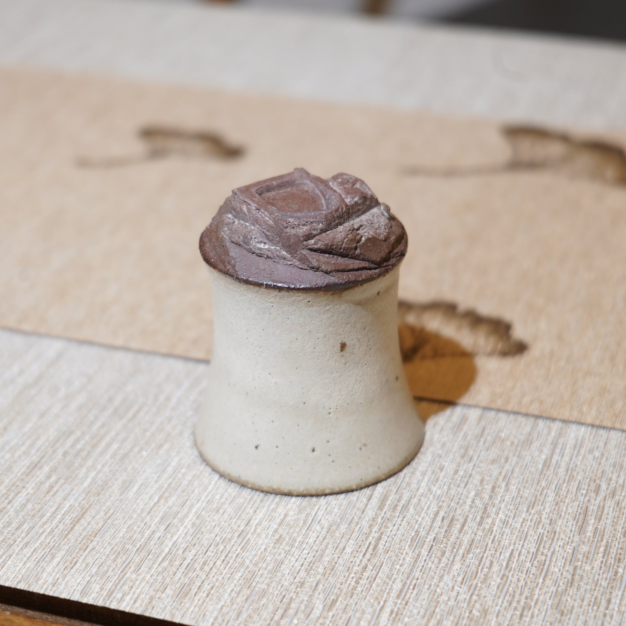 *新品*【雪隱·霜峰】全手工紅陶炻器主人杯