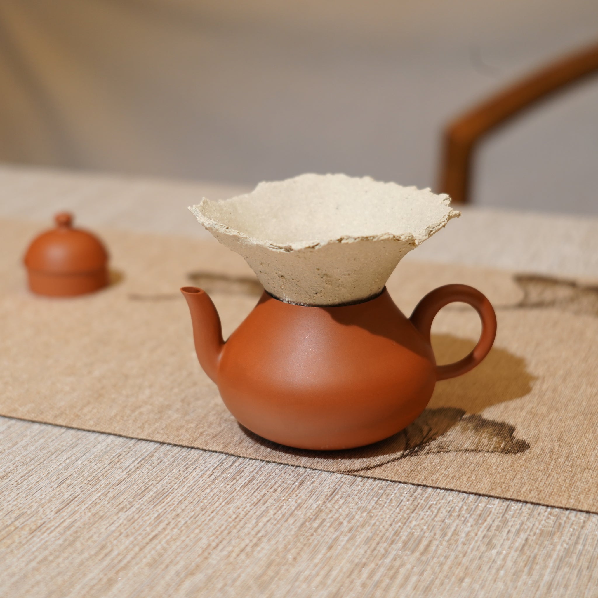 *新品*【雪隱·礫泊】全手工灰陶炻器茶置蓋置