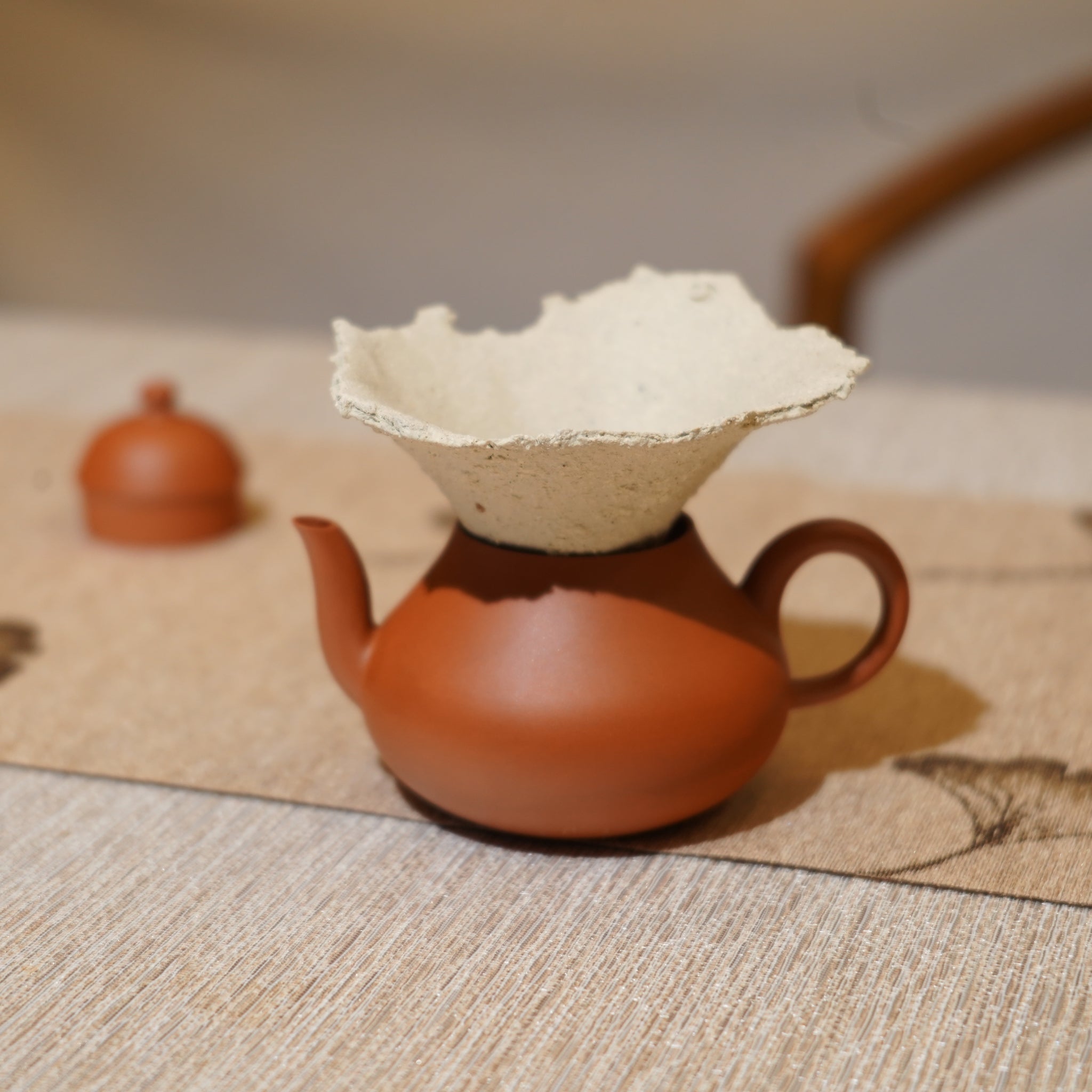 *新品*【雪隱·礫泊】全手工灰陶炻器茶置蓋置