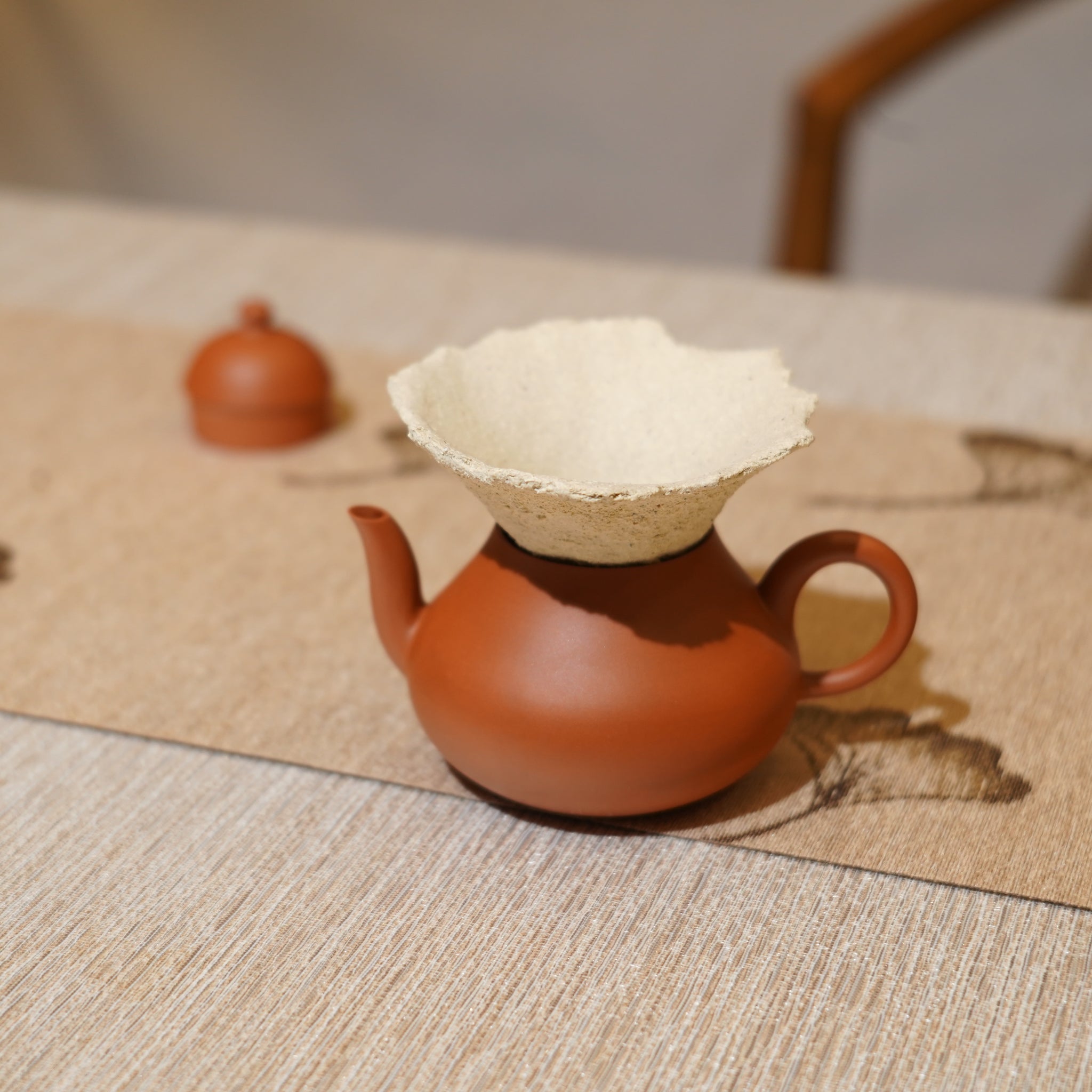 *新品*【雪隱·礫泊】全手工灰陶炻器茶置蓋置