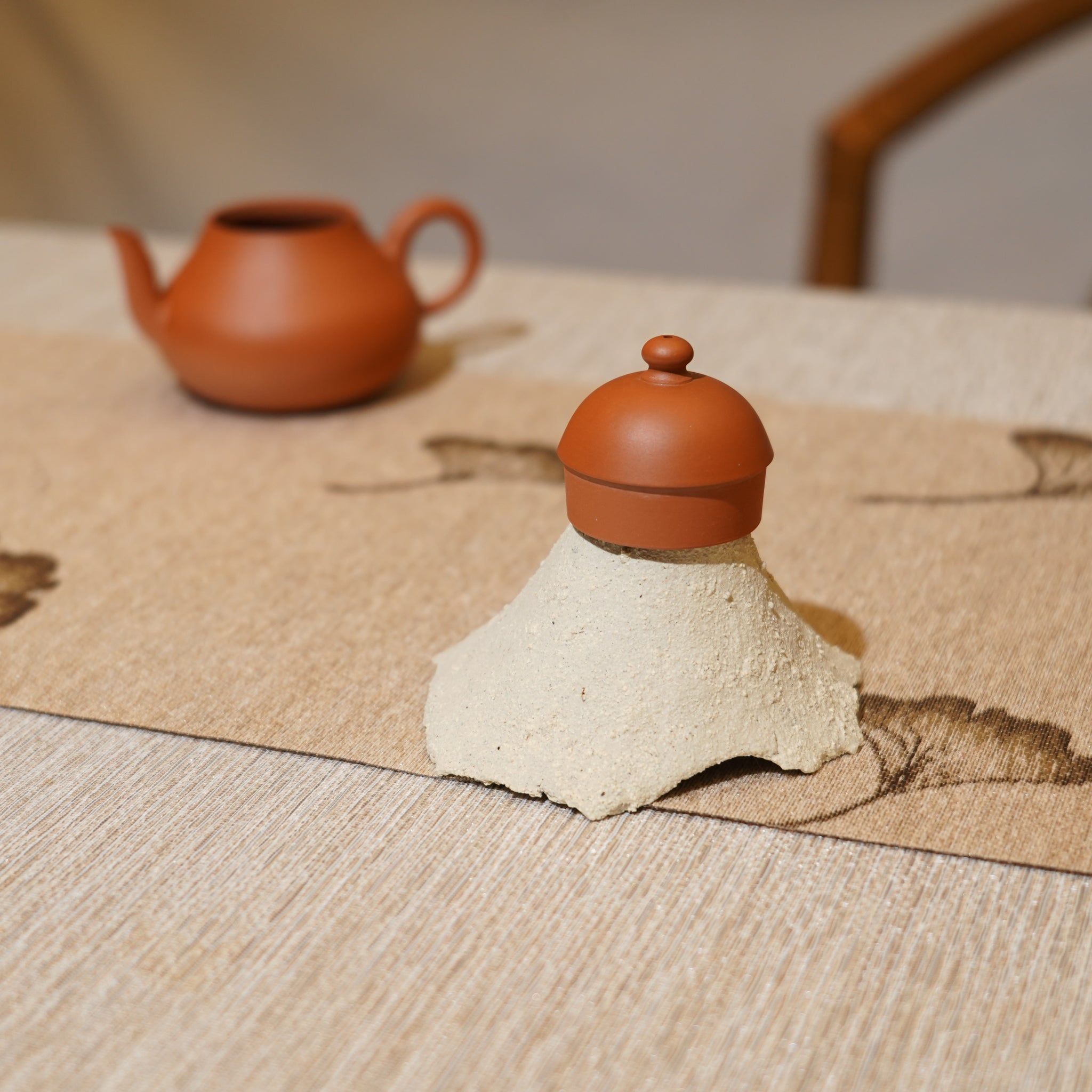 *新品*【雪隱·礫泊】全手工灰陶炻器茶置蓋置