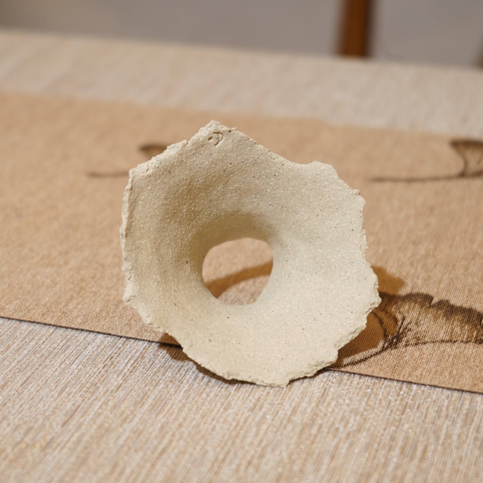 *新品*【雪隱·礫泊】全手工灰陶炻器茶置蓋置