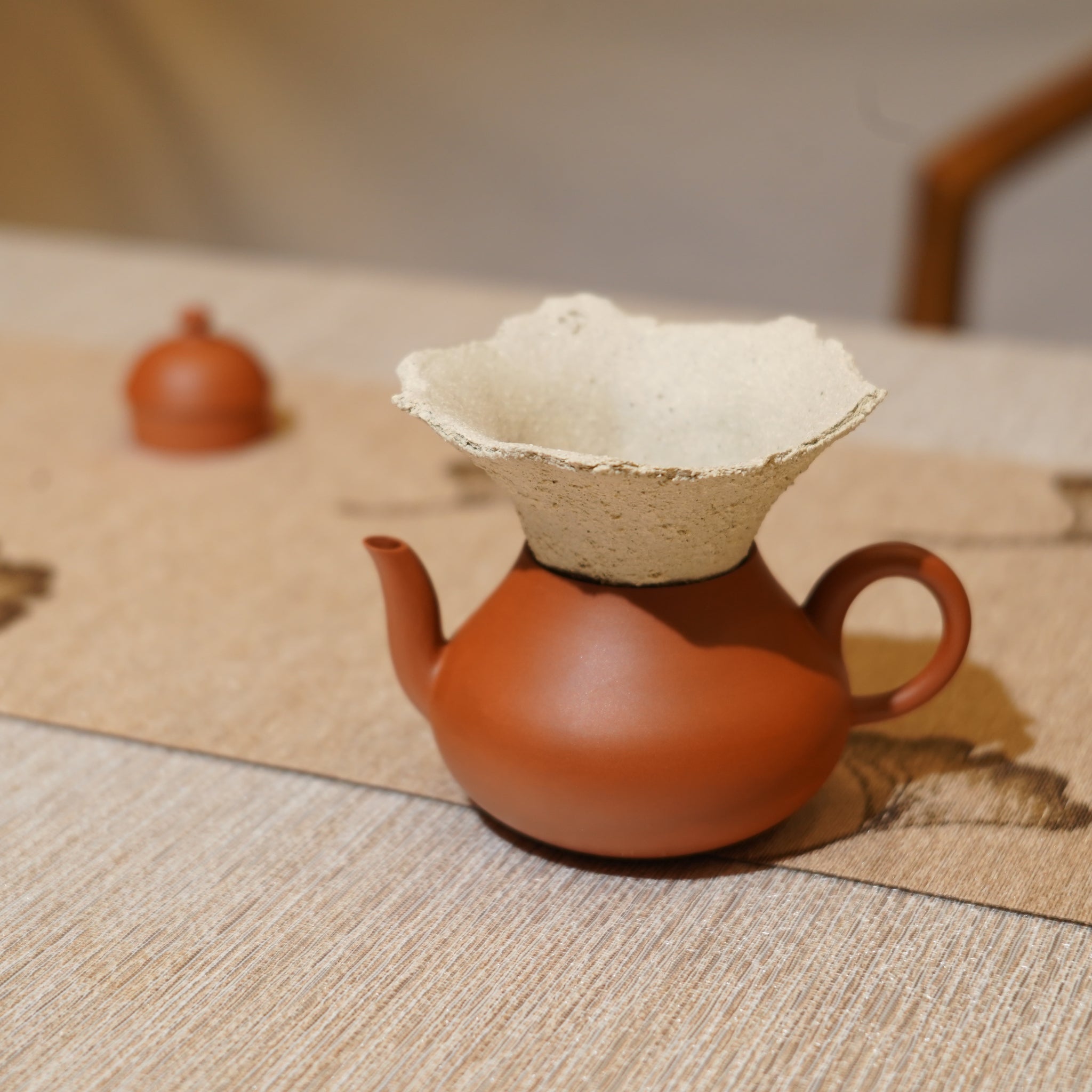 *新品*【雪隱·礫泊】全手工灰陶炻器茶置蓋置