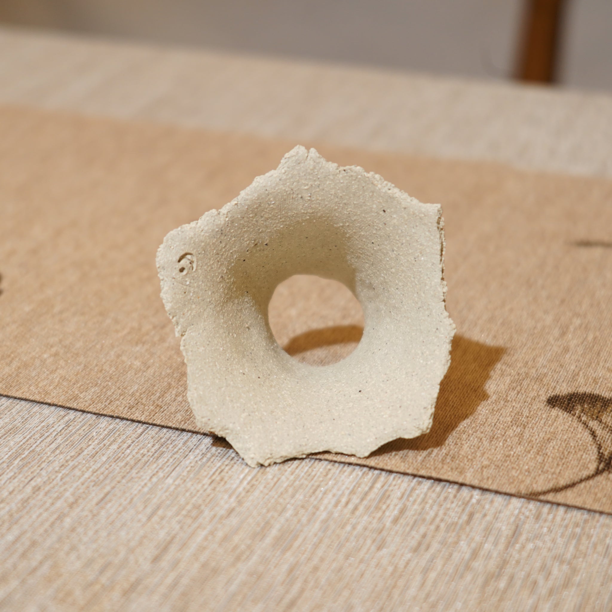 *新品*【雪隱·礫泊】全手工灰陶炻器茶置蓋置