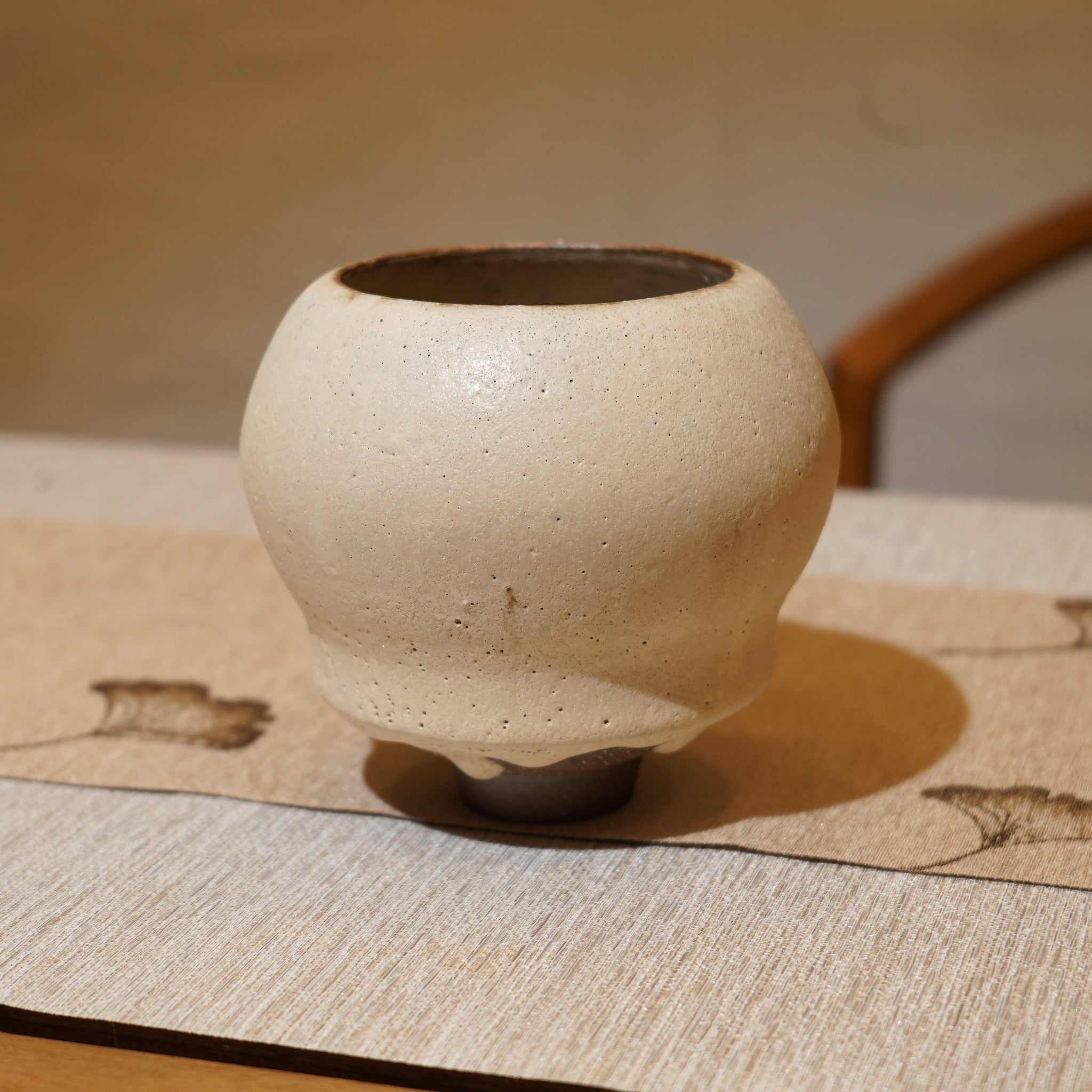 *新品*【雪隱·月輪】全手工紅陶炻器茶盂