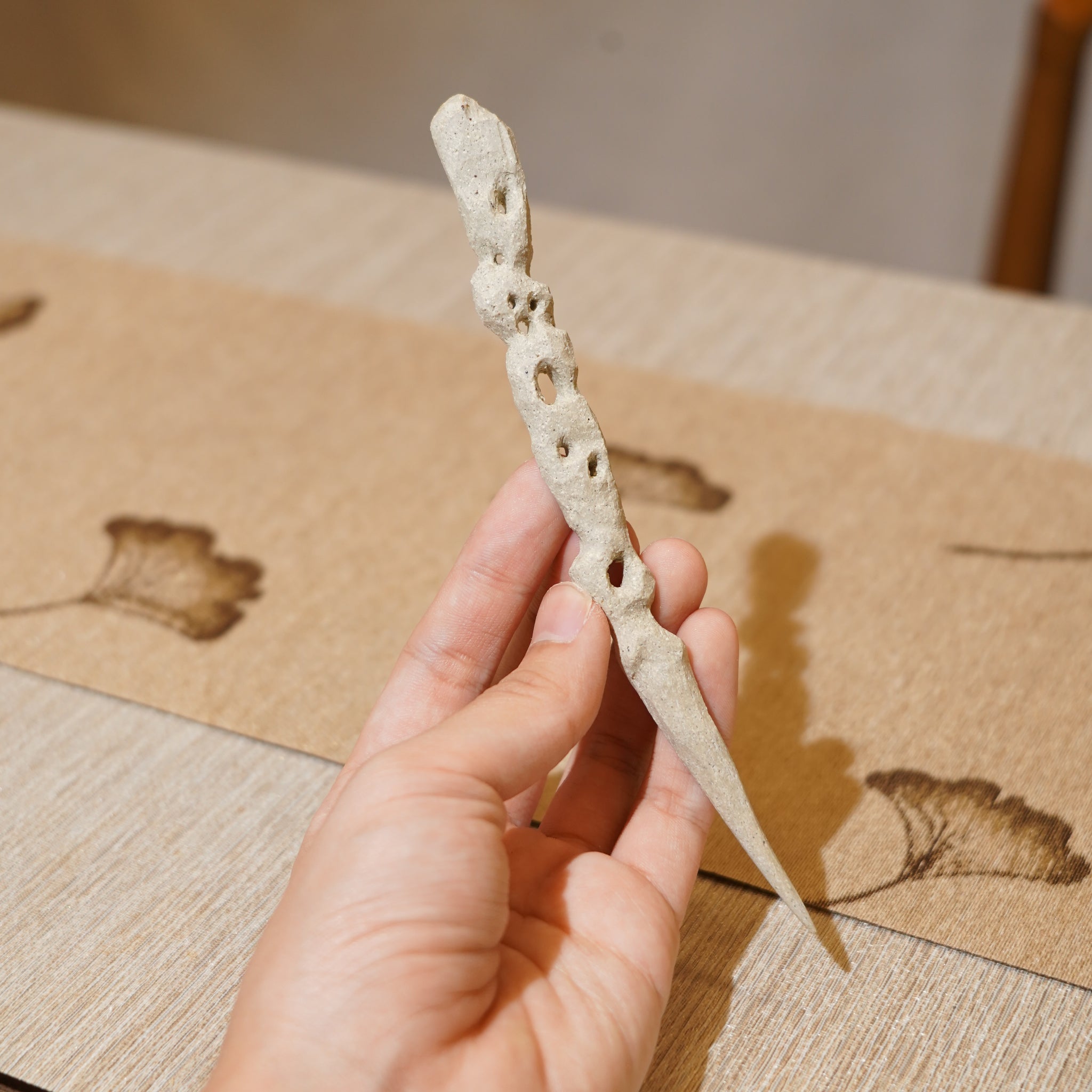 *新品*【雪隱 · 雲骨】全手工雕刻灰陶茶針