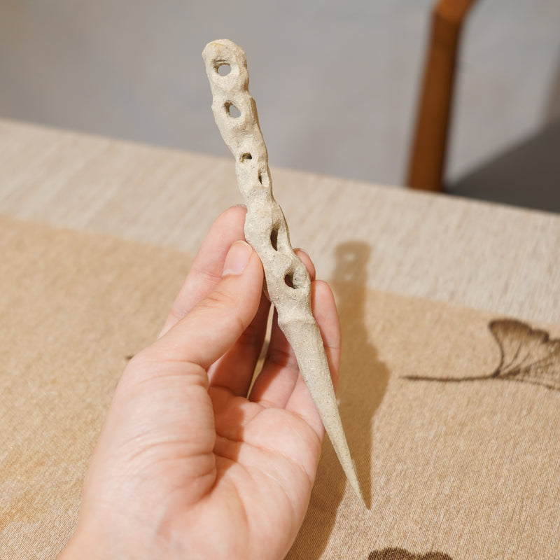 *新品*【雪隱 · 雲骨】全手工雕刻灰陶茶針