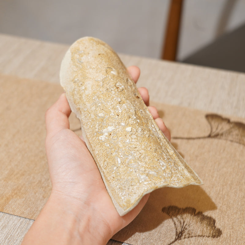 *新品*【雪隱 · 雪拂】全手工灰陶茶則