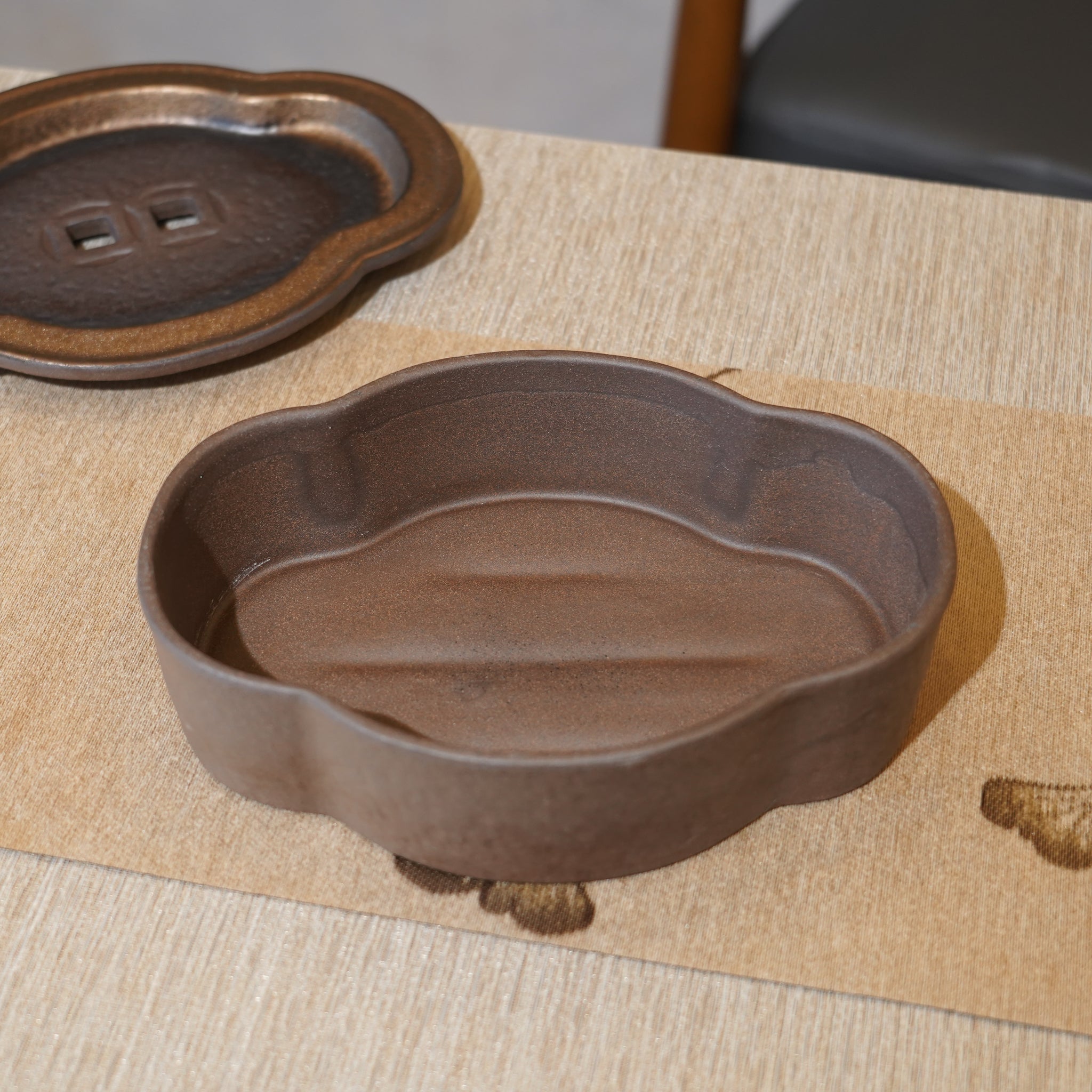 *新品*【海棠】金屬鎏金古銅釉窯變炻器壺承