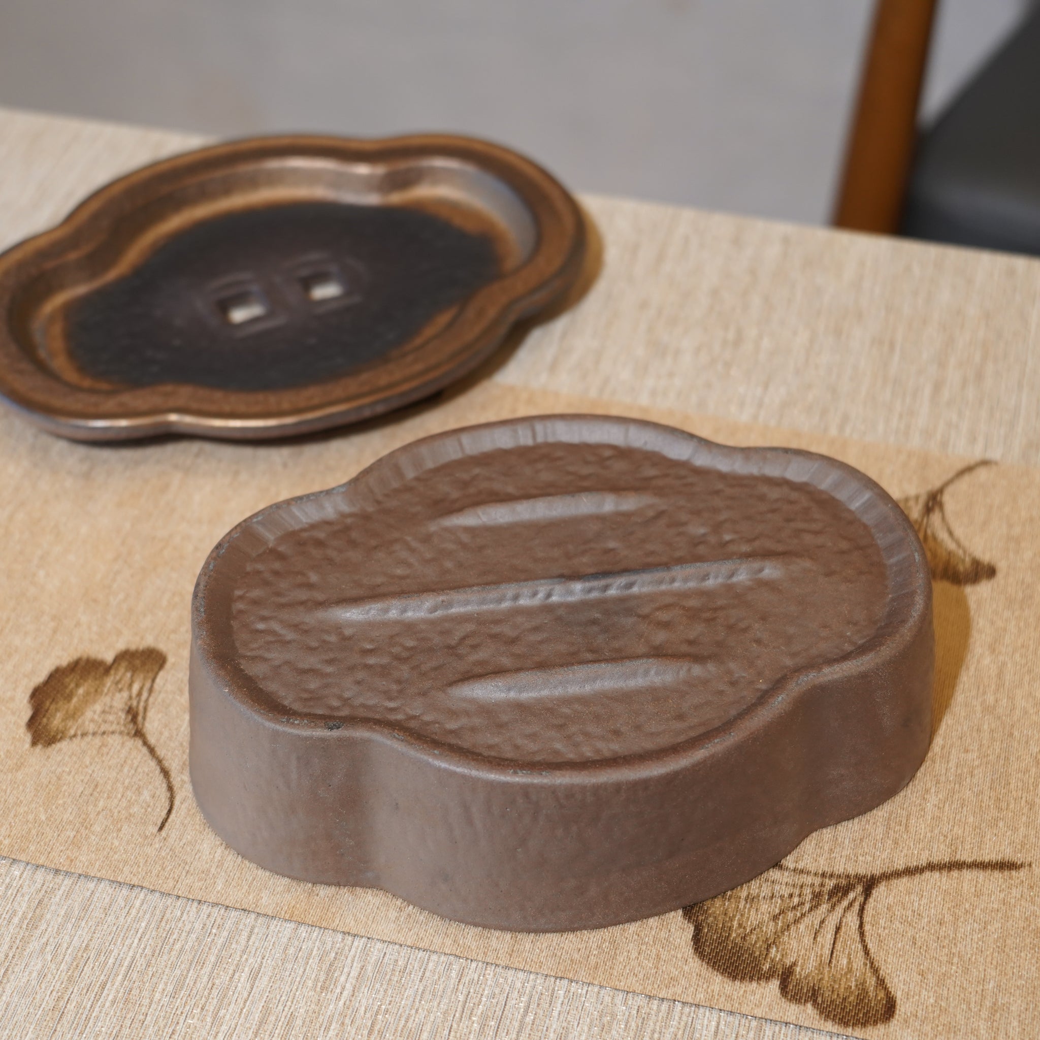 *新品*【海棠】金屬鎏金古銅釉窯變炻器壺承