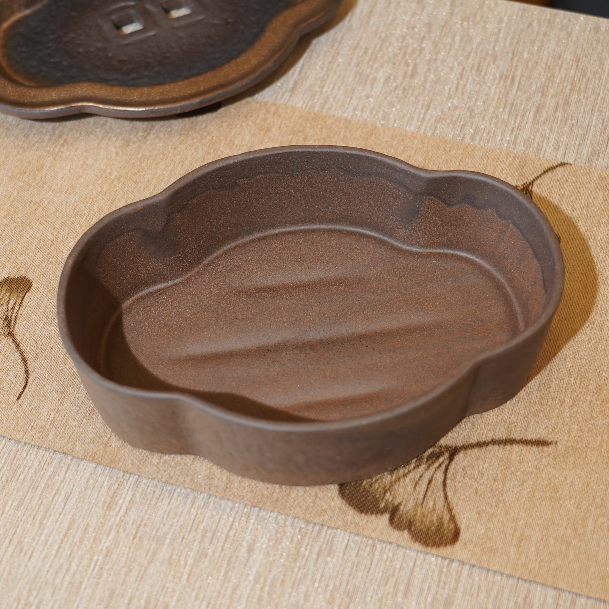 *新品*【海棠】金屬鎏金古銅釉窯變炻器壺承