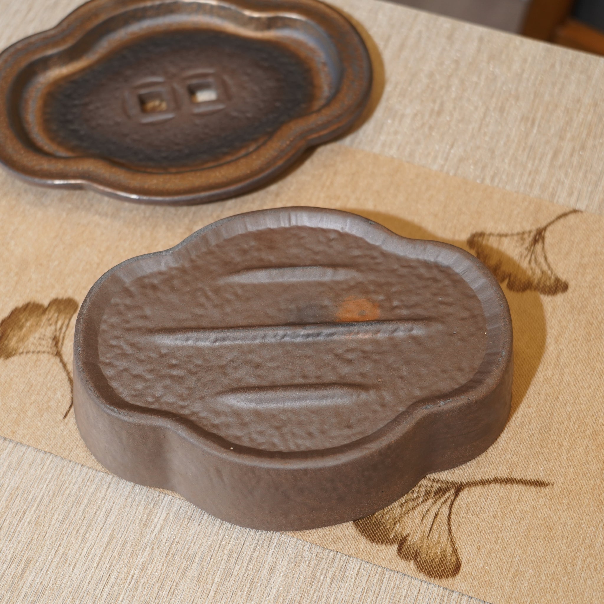 *新品*【海棠】金屬鎏金古銅釉窯變炻器壺承