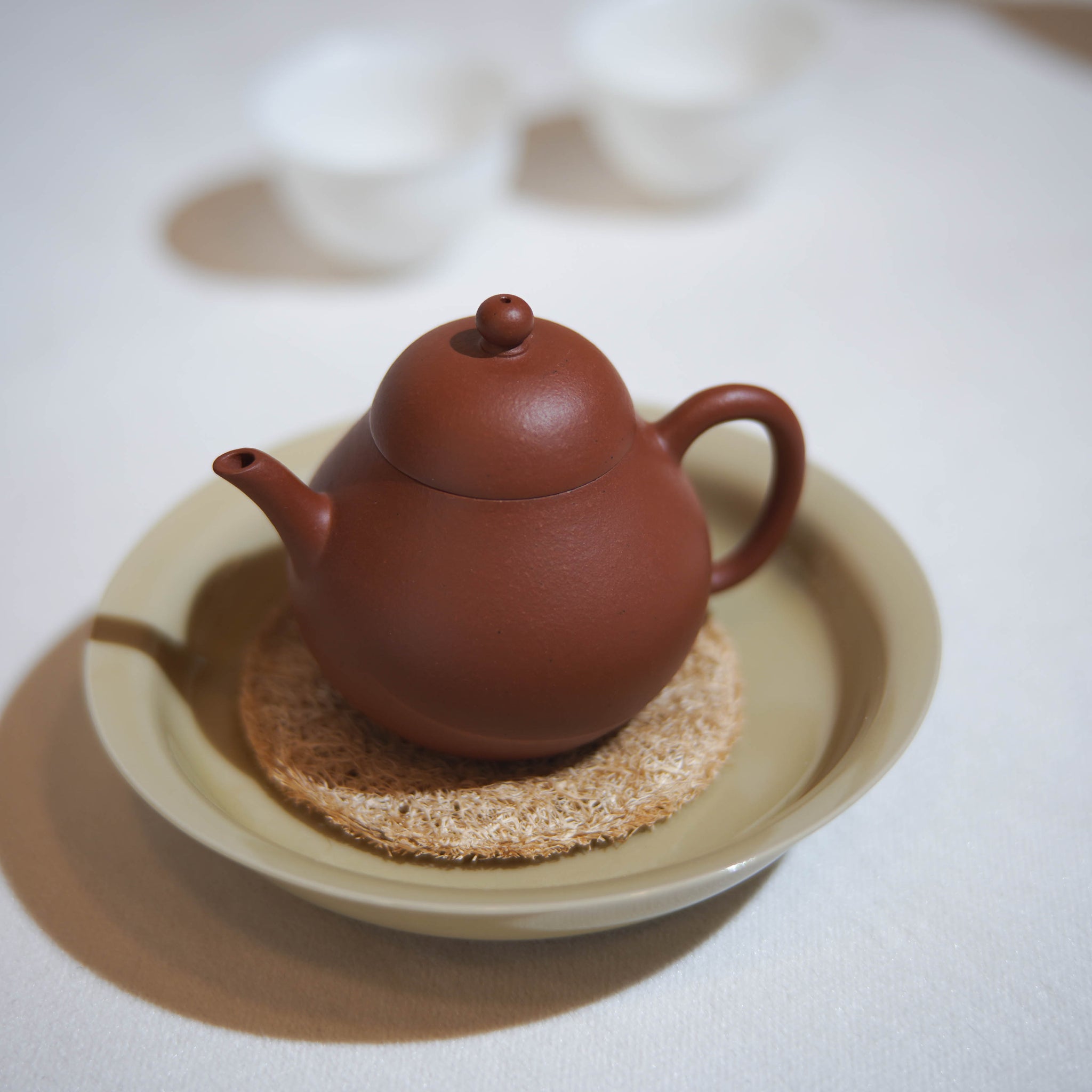 *New Product* [Kuanglanzhai·Pear Style] Fully handmade raw mineral cinnabar mud and purple sand teapot