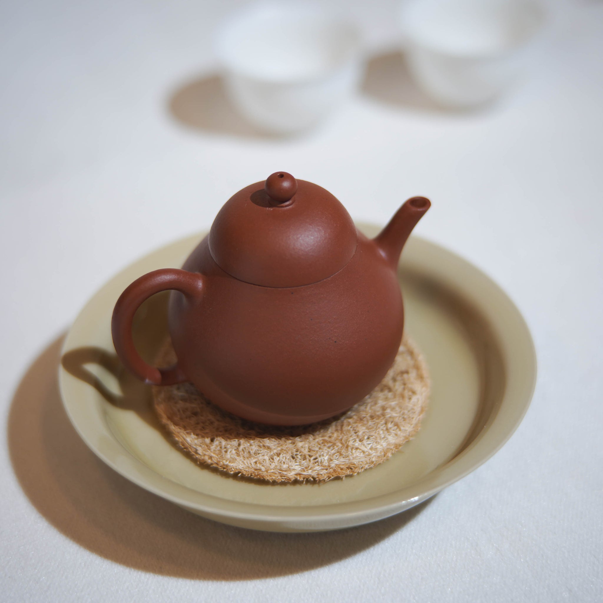 *New Product* [Kuanglanzhai·Pear Style] Fully handmade raw mineral cinnabar mud and purple sand teapot