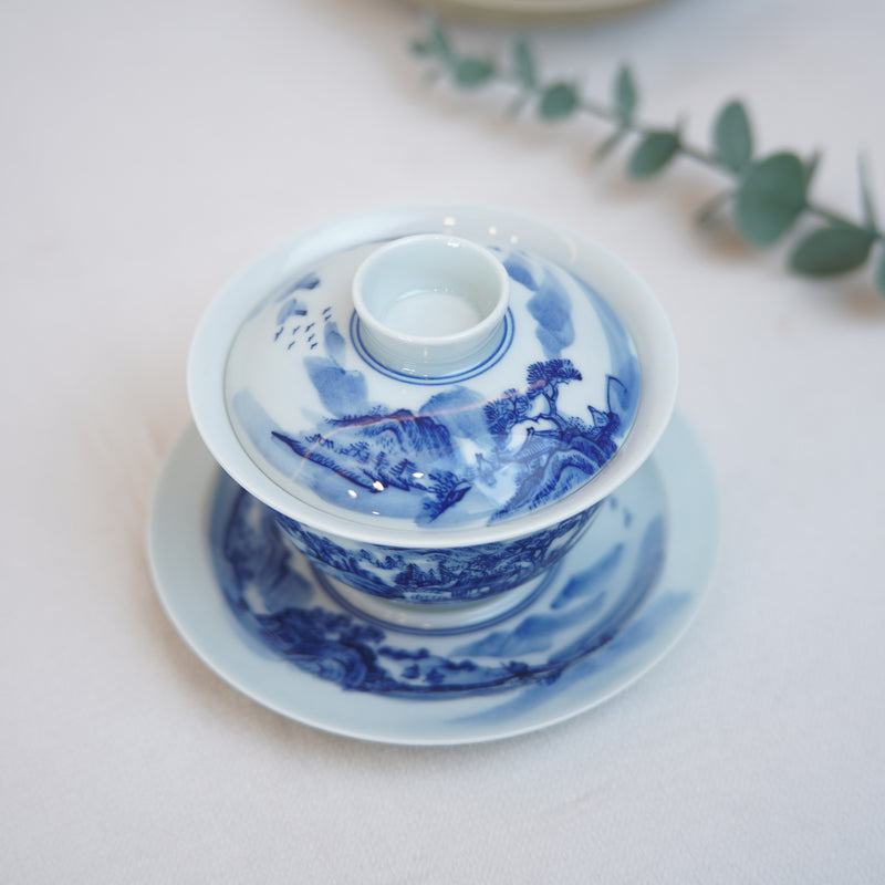 [Mountains and Waters] Jingdezhen hand-painted blue and white bowl