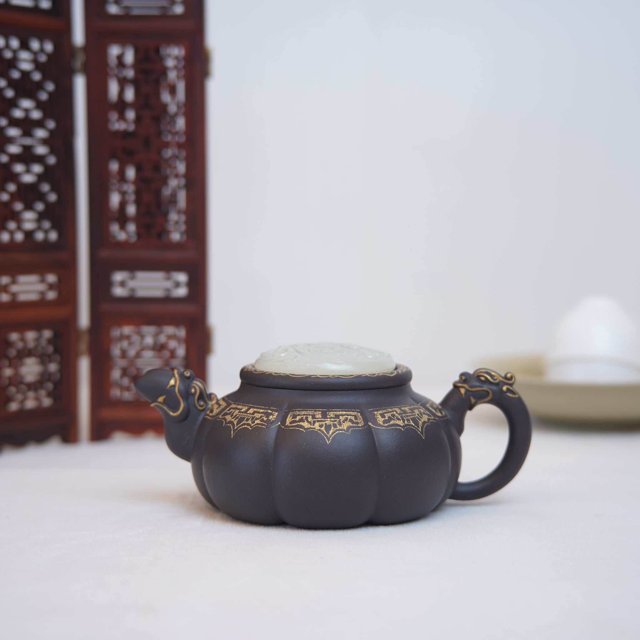 *New Product* [Long Yin Jinwei] Fully handmade raw ore black gold sand Shilairun purple sand teapot