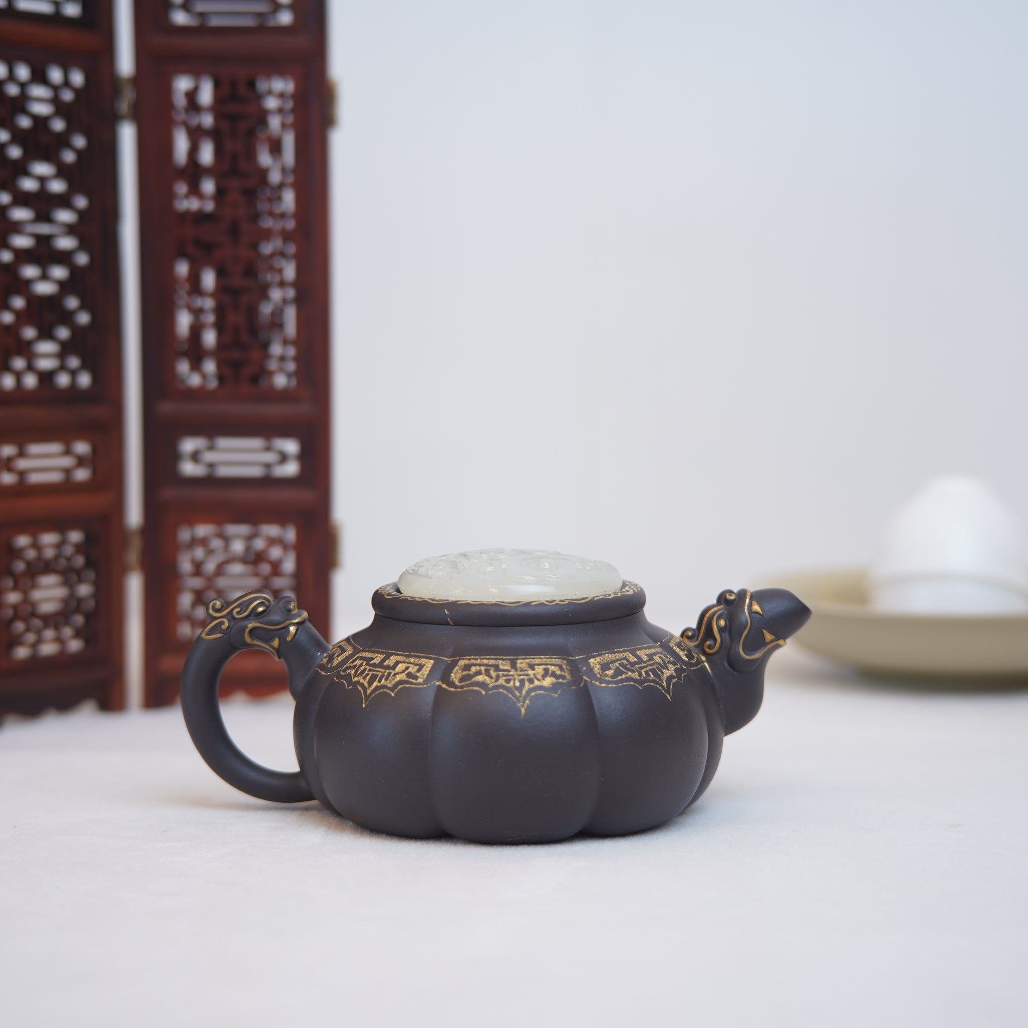 *New Product* [Long Yin Jinwei] Fully handmade raw ore black gold sand Shilairun purple sand teapot