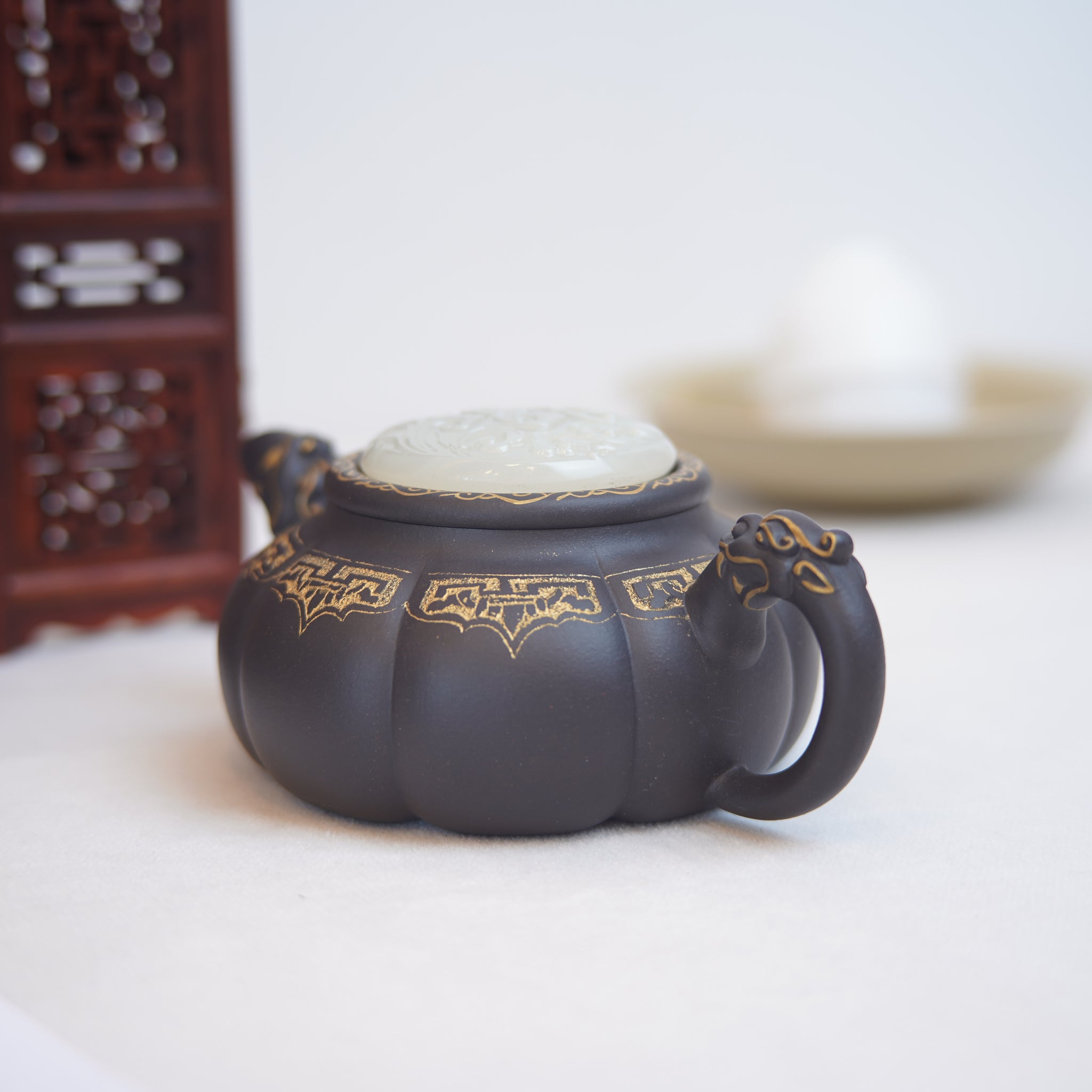 *New Product* [Long Yin Jinwei] Fully handmade raw ore black gold sand Shilairun purple sand teapot