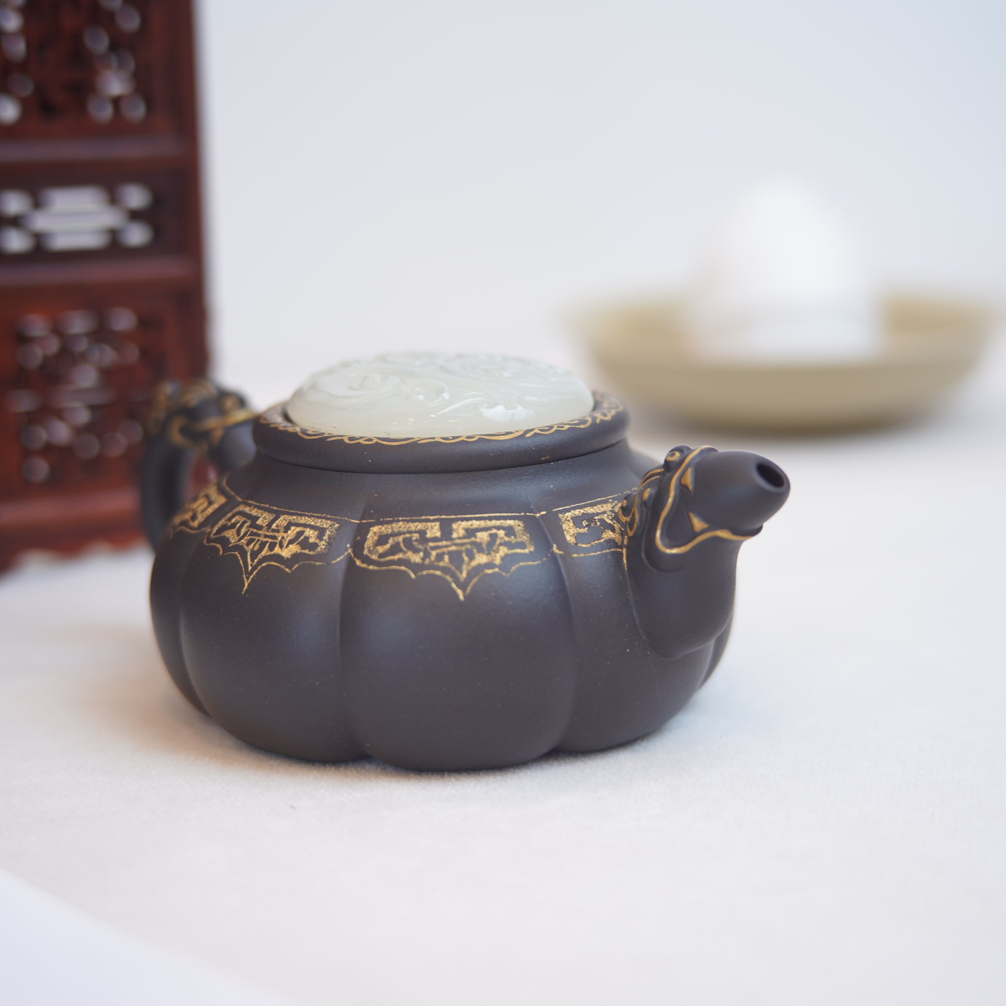 *New Product* [Long Yin Jinwei] Fully handmade raw ore black gold sand Shilairun purple sand teapot