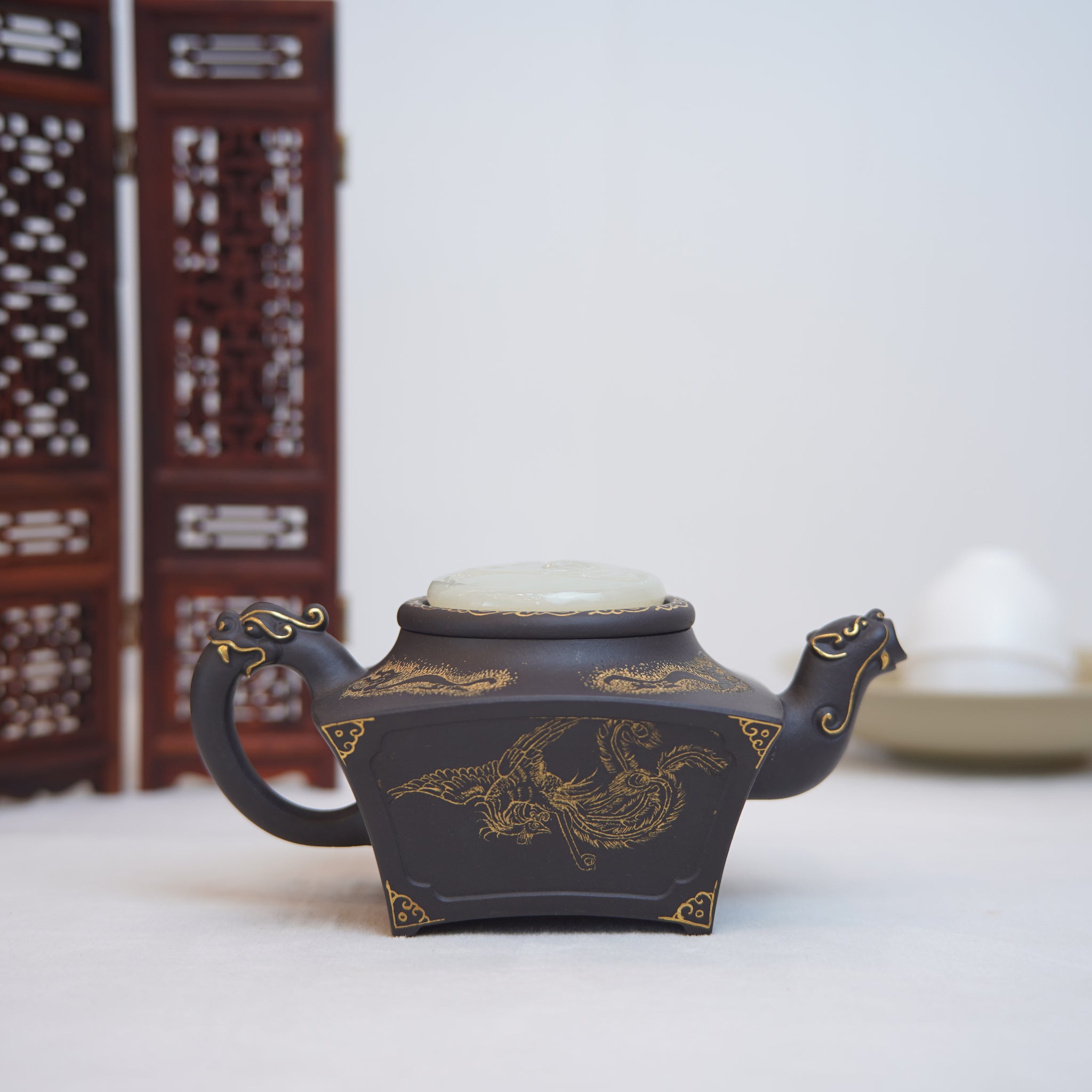 *New Product* [Long Yue Feng Ming] Raw Mineral Black Material Gold Sand Shi Lai Run Purple Clay Teapot