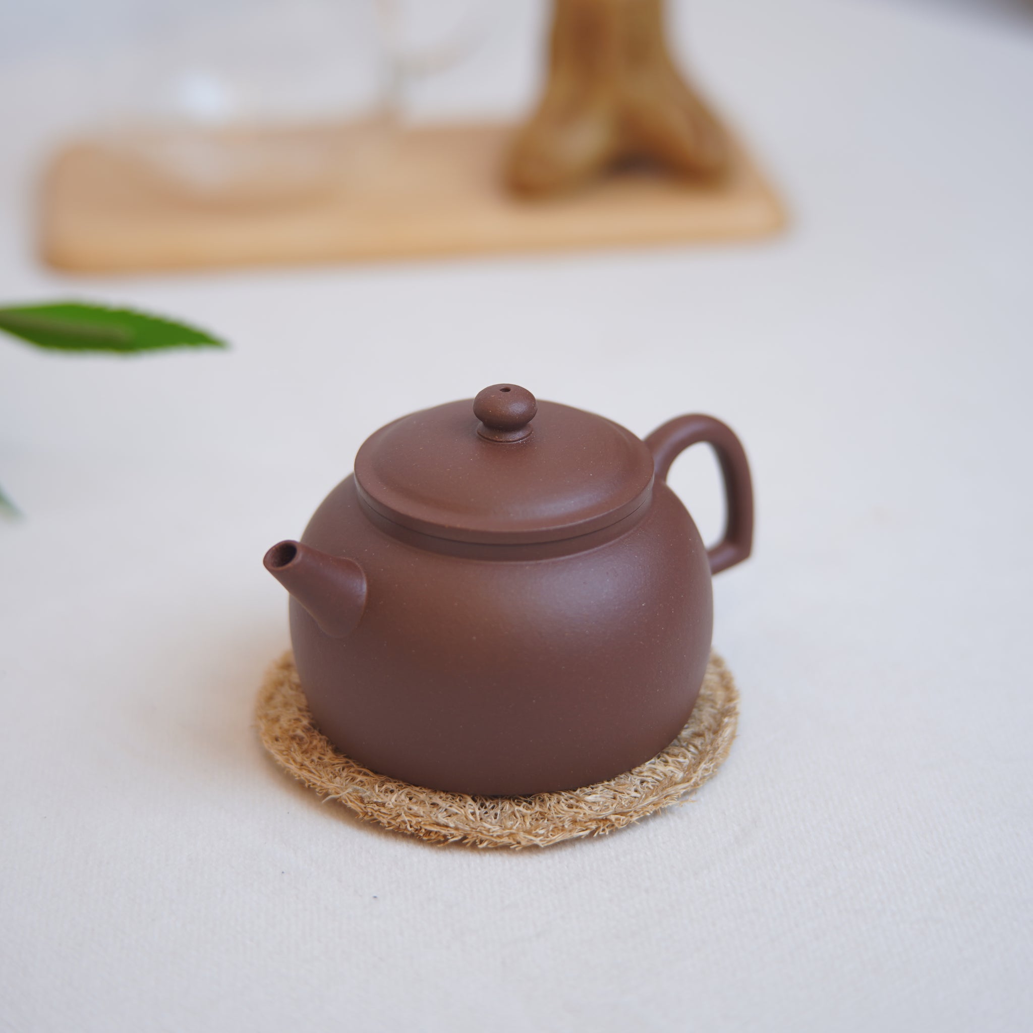 *New Product* [Zhongfang Round Pot] Fully Handmade Raw Mineral Purple Clay Teapot