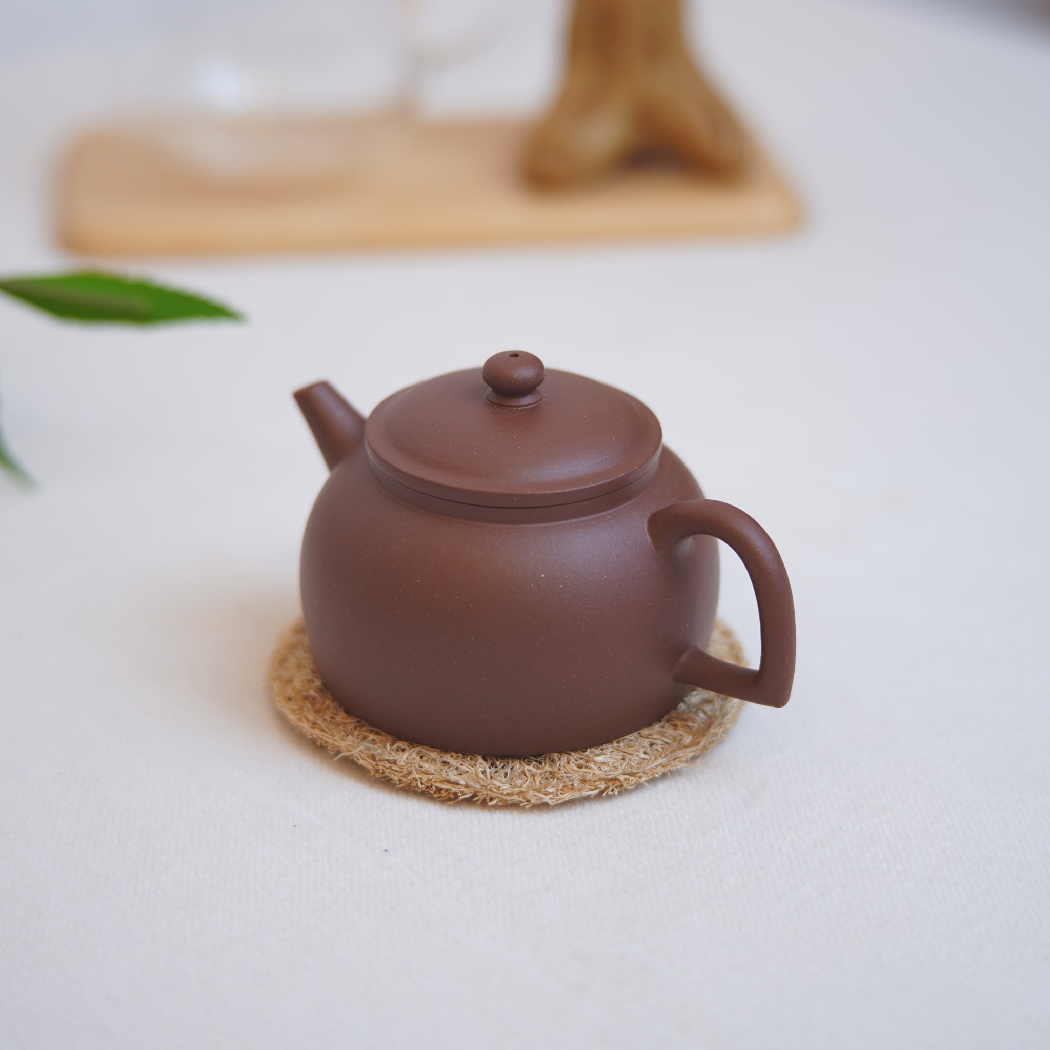 *New Product* [Zhongfang Round Pot] Fully Handmade Raw Mineral Purple Clay Teapot