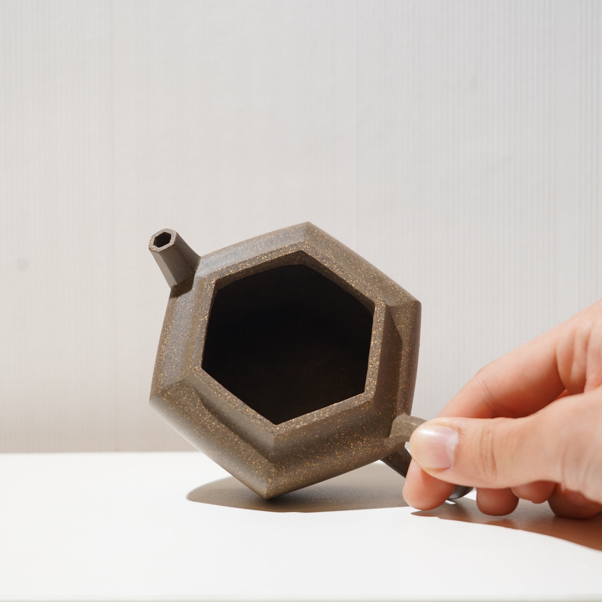 【六方玲瓏】青灰段泥紫砂茶壺