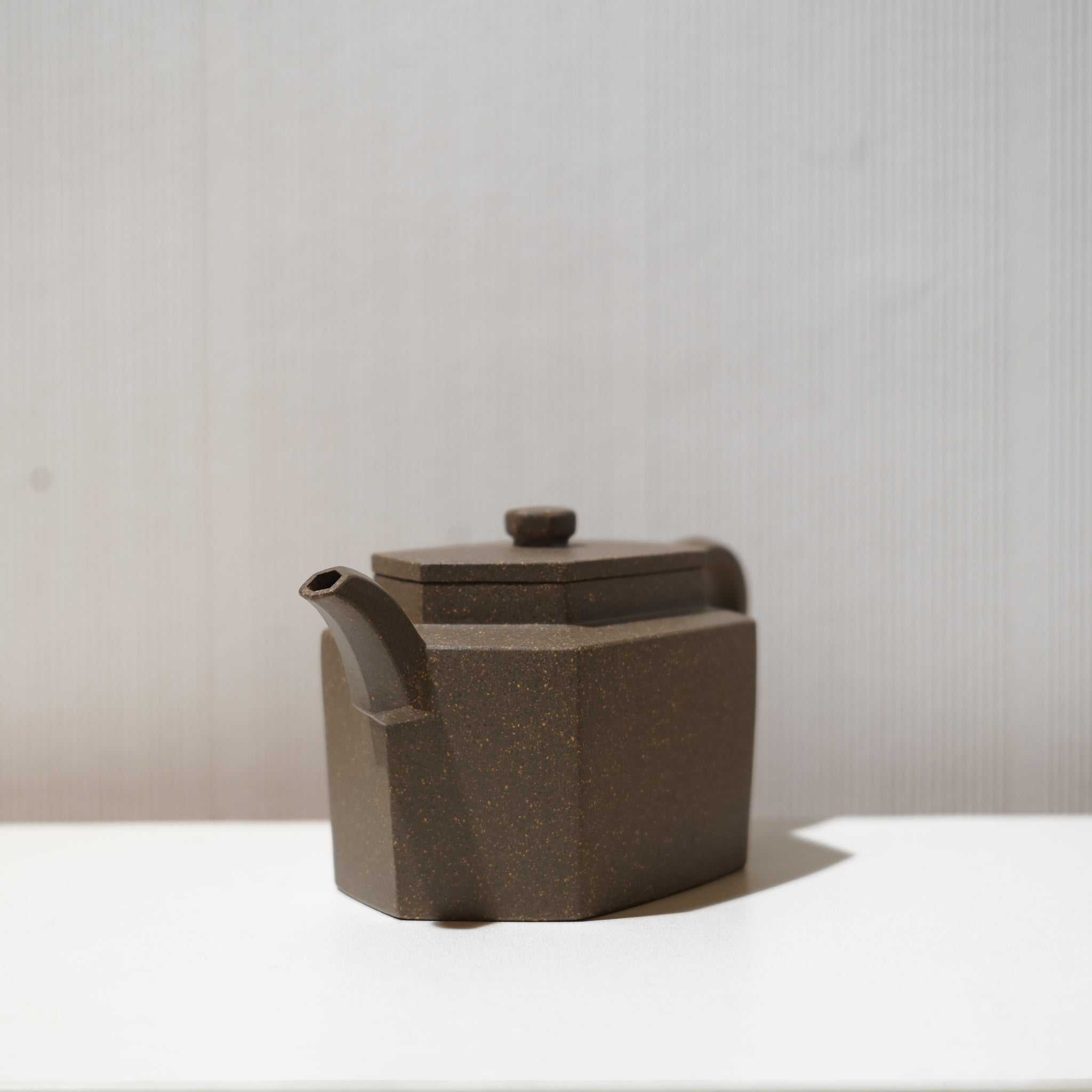 【長六方】青灰段泥紫砂茶壺