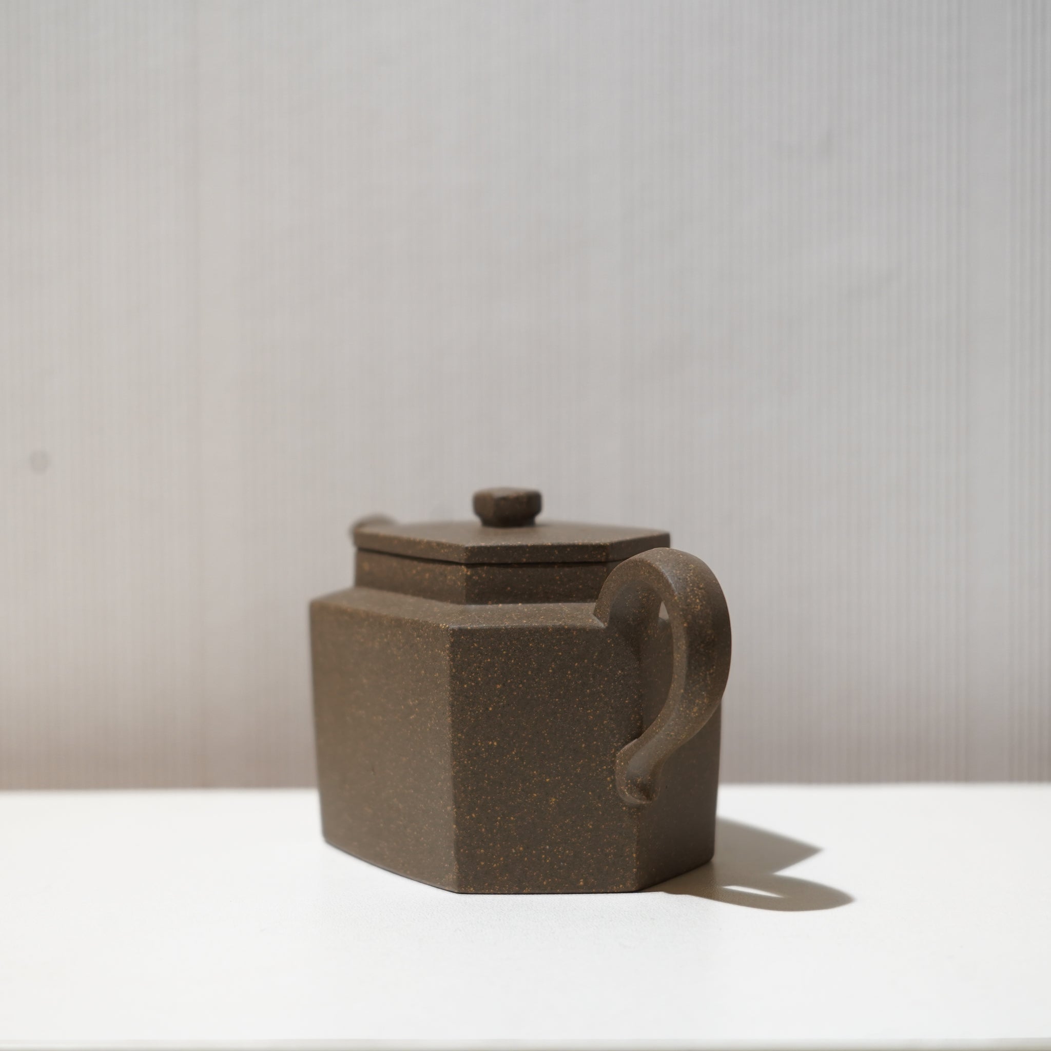 【長六方】青灰段泥紫砂茶壺