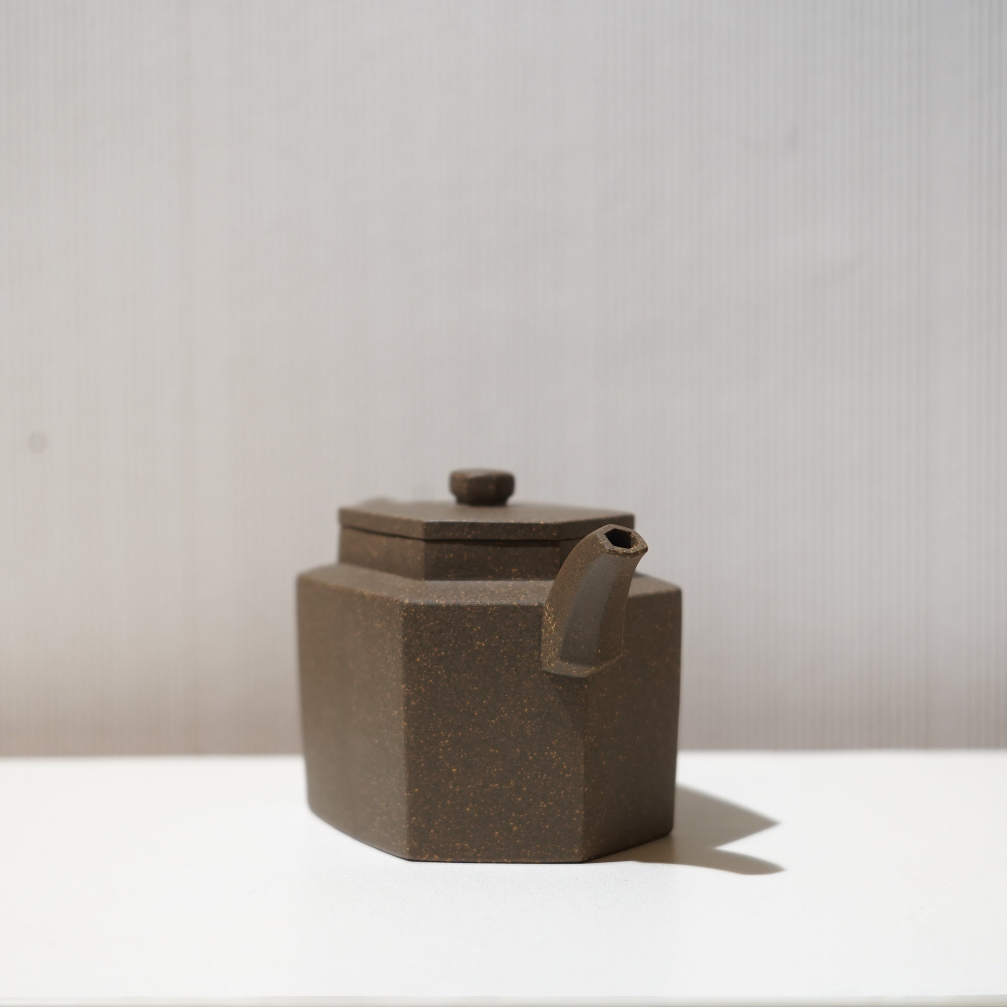 【長六方】青灰段泥紫砂茶壺