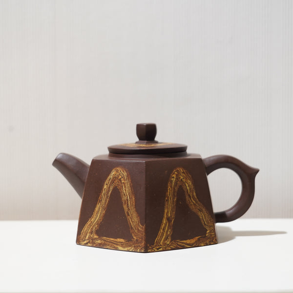 【絞泥六方】紫泥絞泥紫砂茶壺