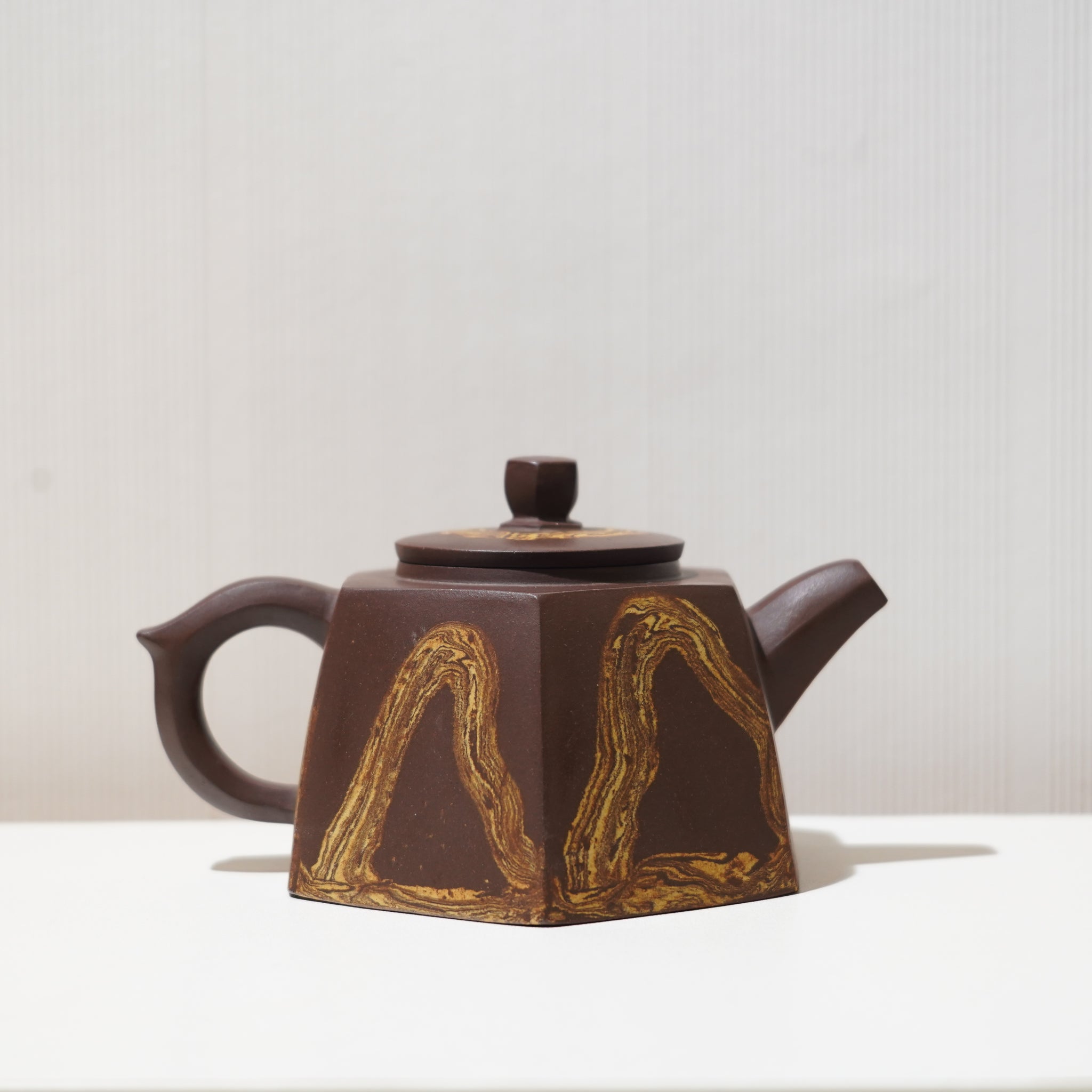 【絞泥六方】紫泥絞泥紫砂茶壺