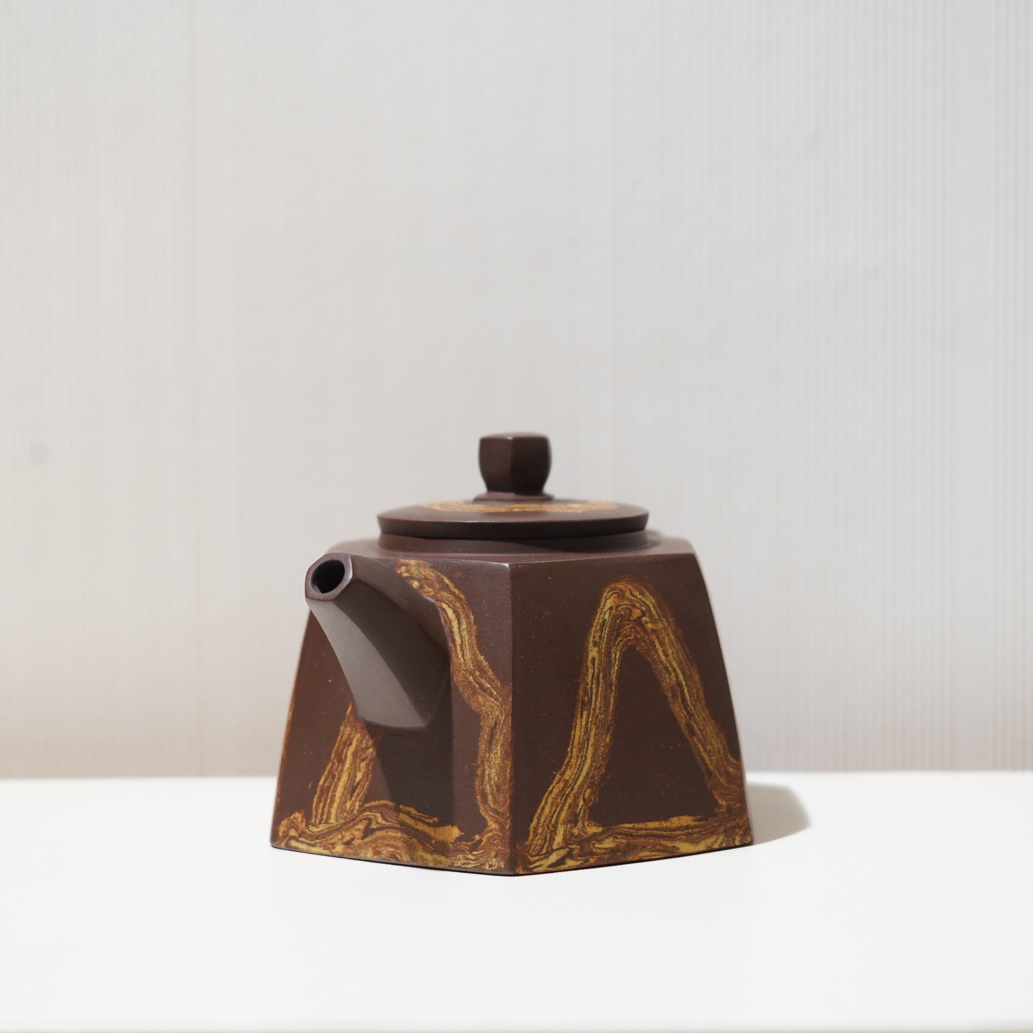 【絞泥六方】紫泥絞泥紫砂茶壺