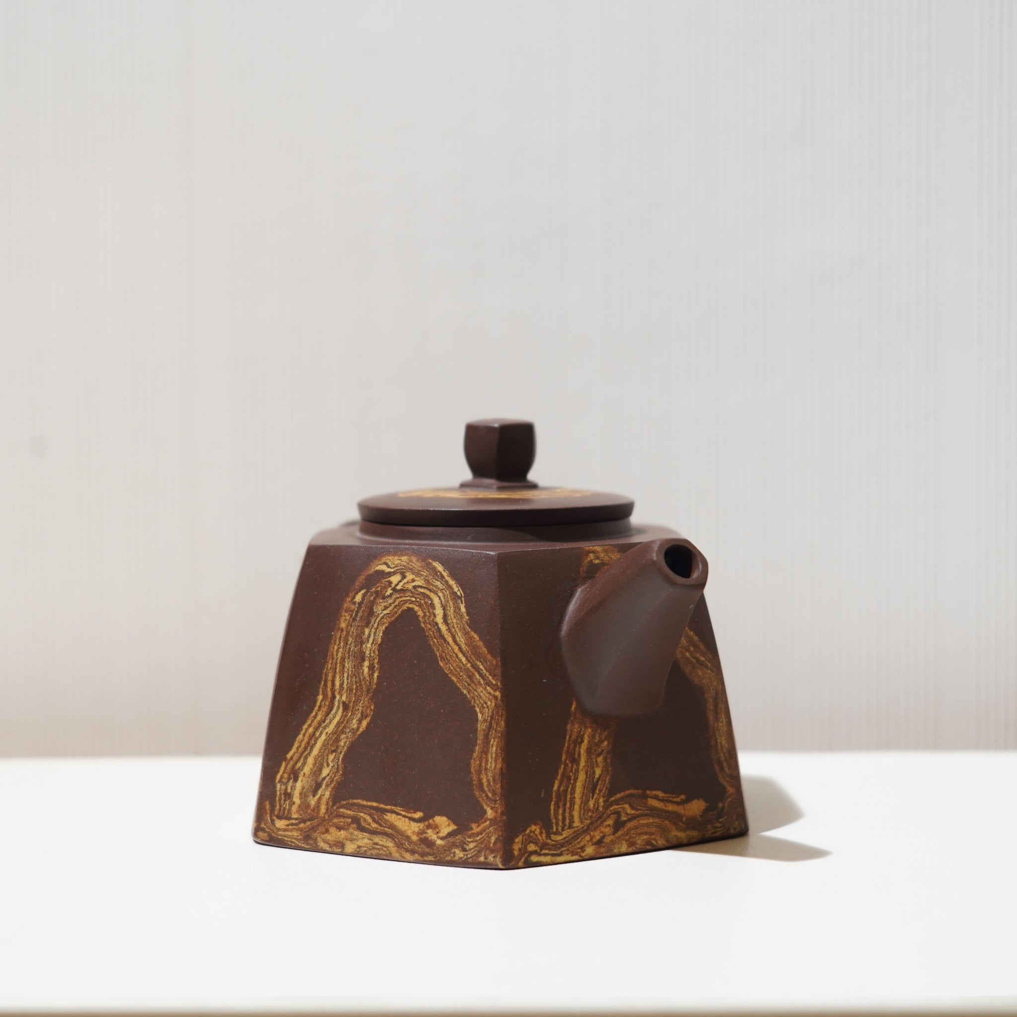 【絞泥六方】紫泥絞泥紫砂茶壺