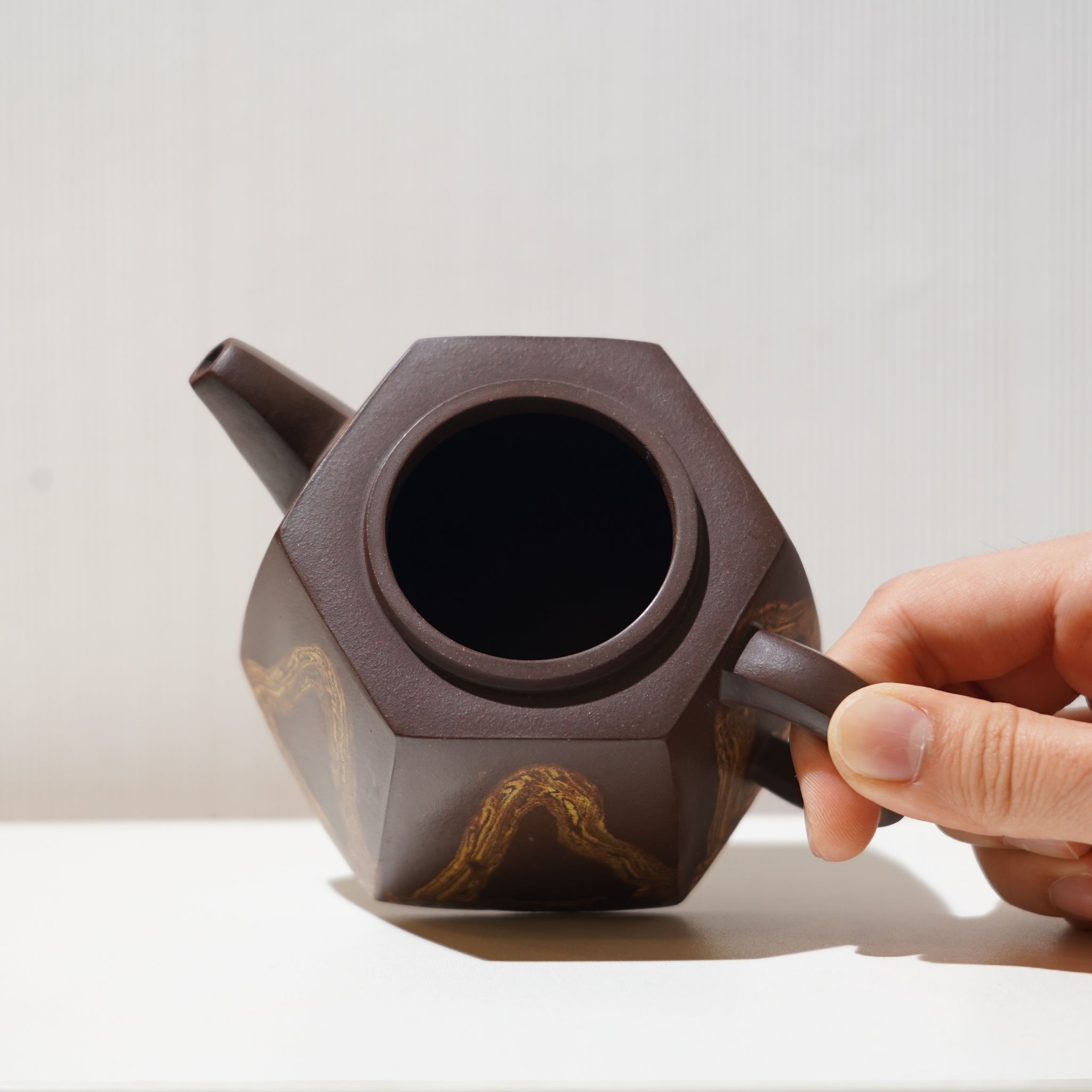 【絞泥六方】紫泥絞泥紫砂茶壺