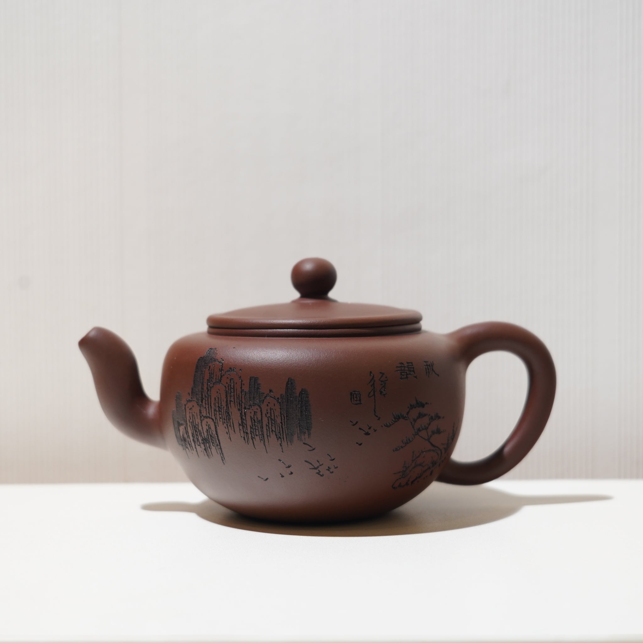 【一粒珠】原礦紫泥刻畫紫砂茶壺