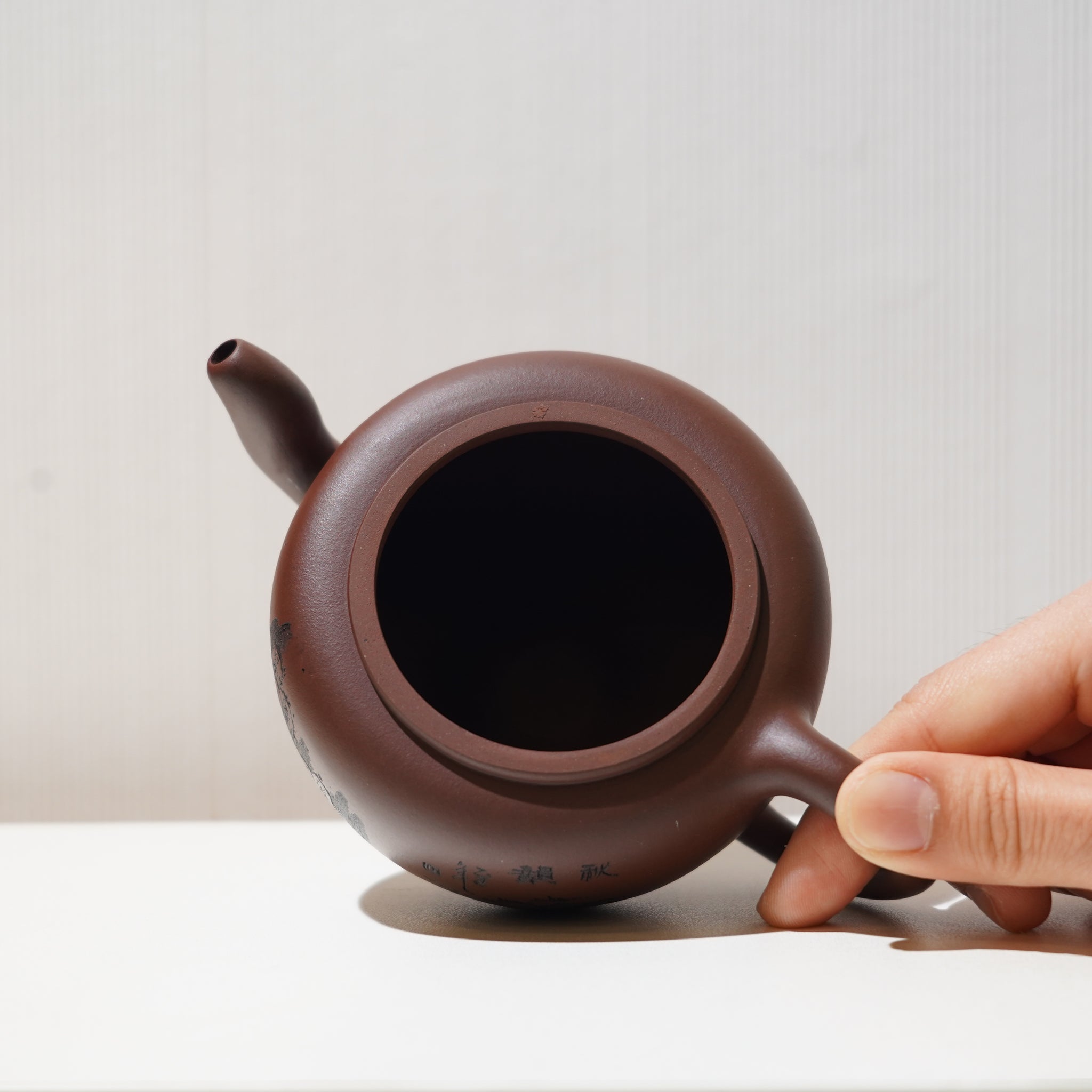 【一粒珠】原礦紫泥刻畫紫砂茶壺