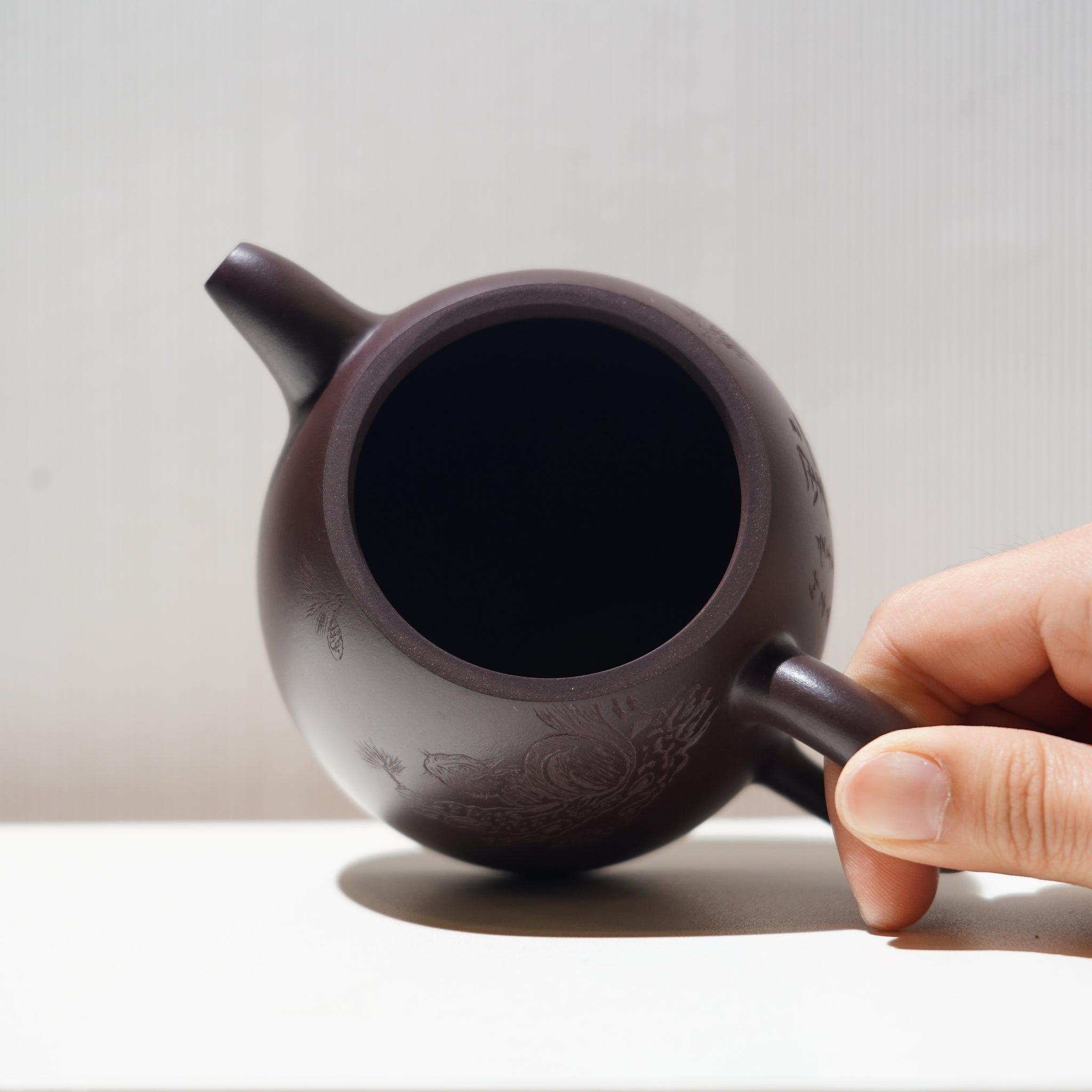 【秦權】紫泥刻畫紫砂茶壺