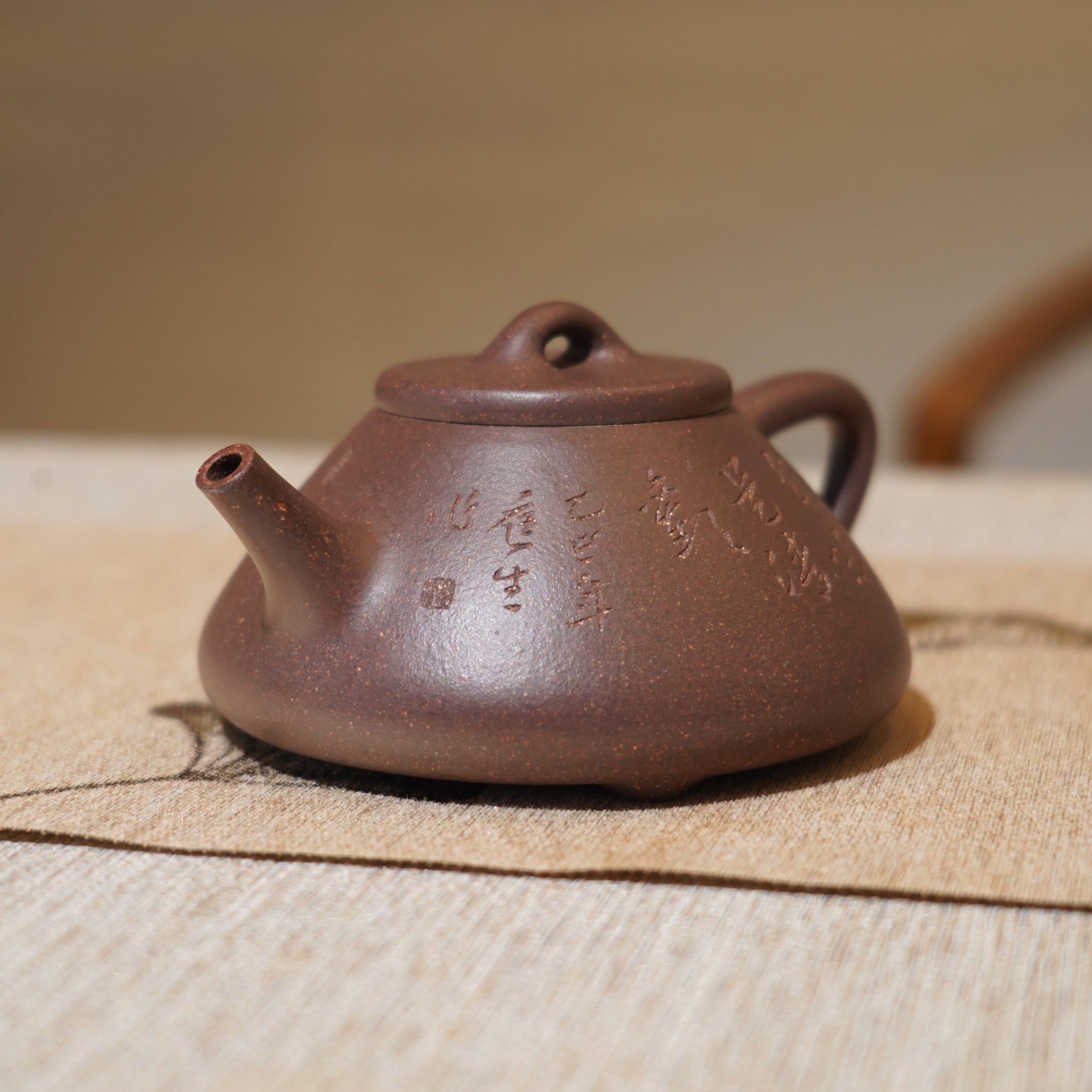 *新品*【子冶】全手工紫泥刻字畫紫砂茶壺