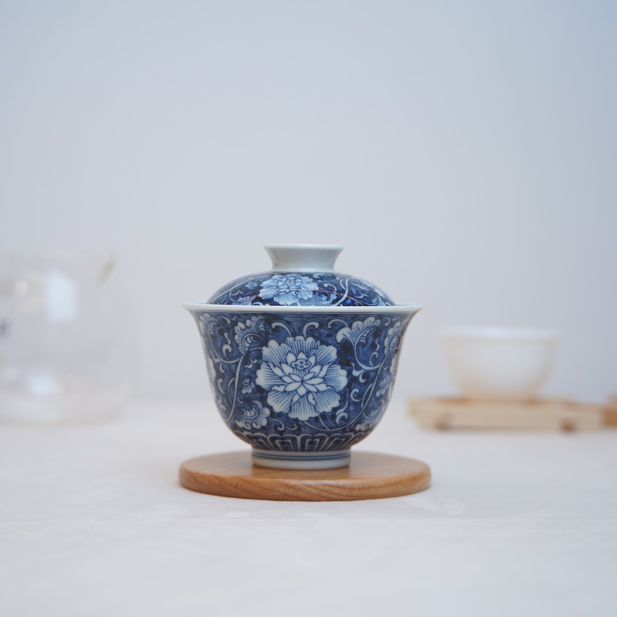 *新品*【芙蓉】景德鎮手繪青花瓷蓋碗