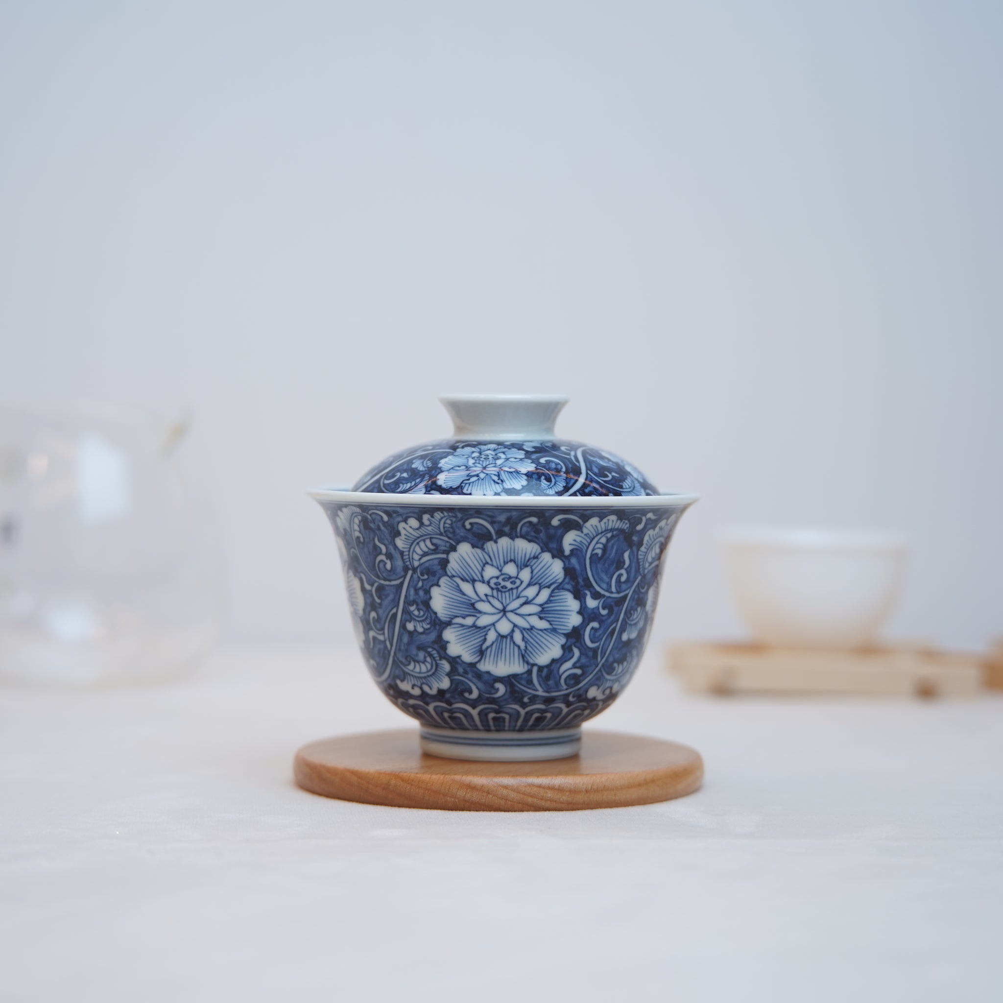 *新品*【芙蓉】景德鎮手繪青花瓷蓋碗