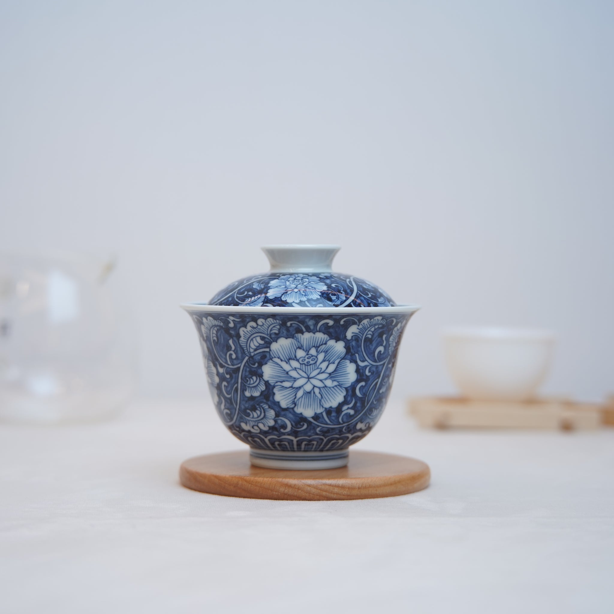 *新品*【芙蓉】景德鎮手繪青花瓷蓋碗