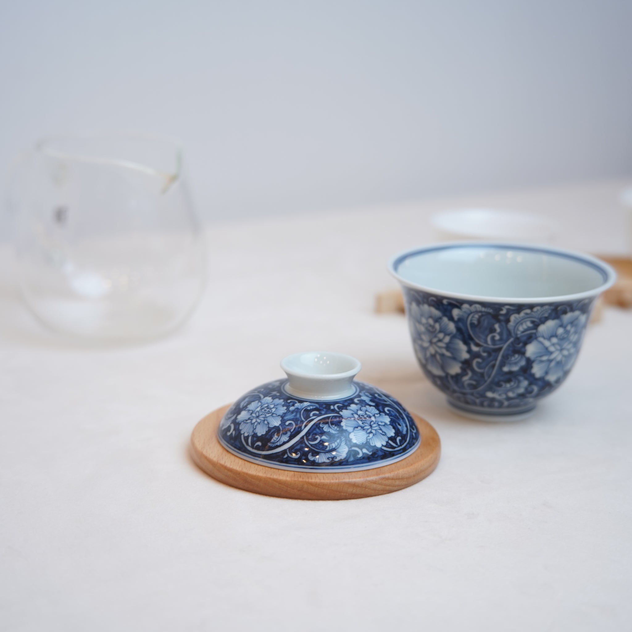 *新品*【芙蓉】景德鎮手繪青花瓷蓋碗