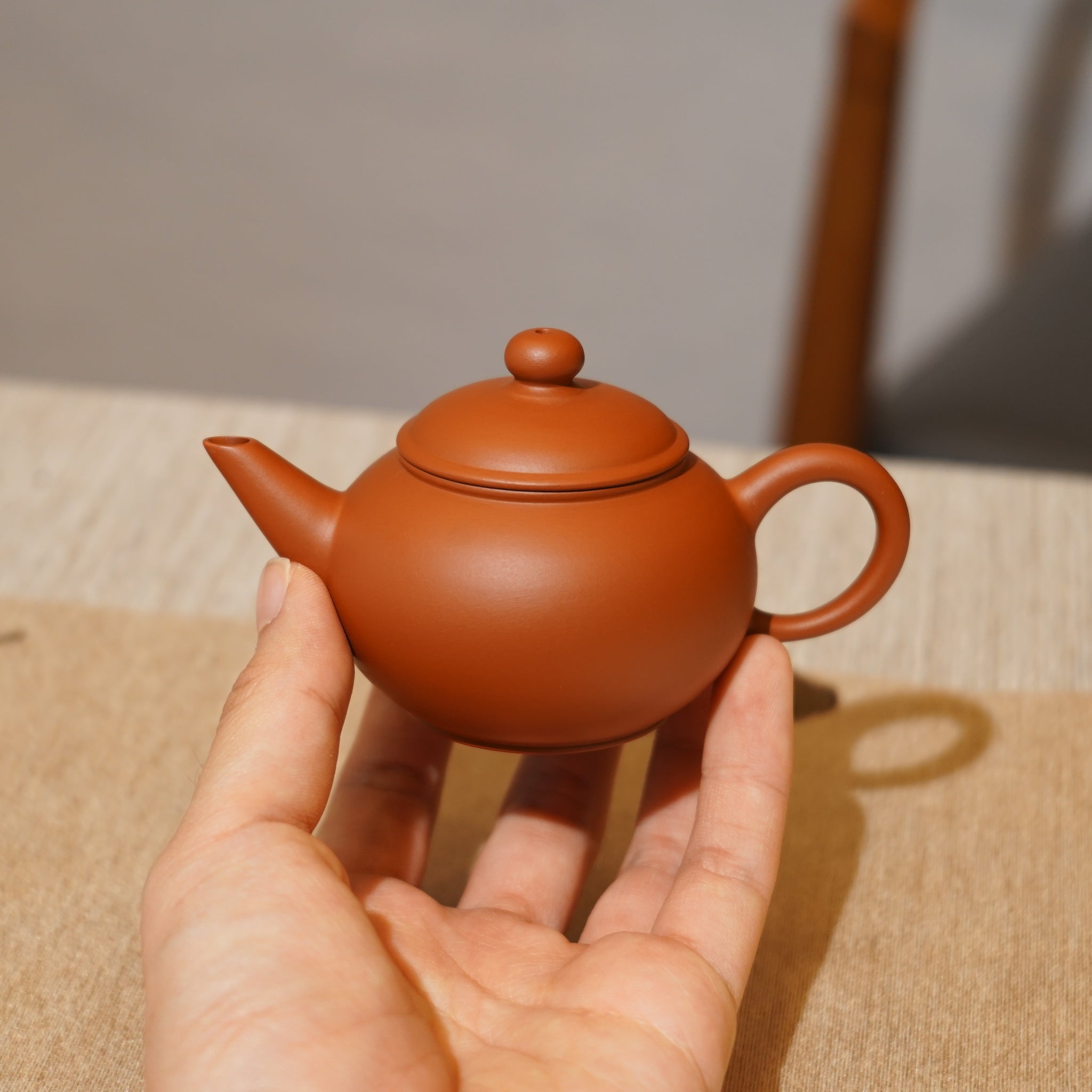 *新品*【水平】全手工潮州朱泥手拉茶壺