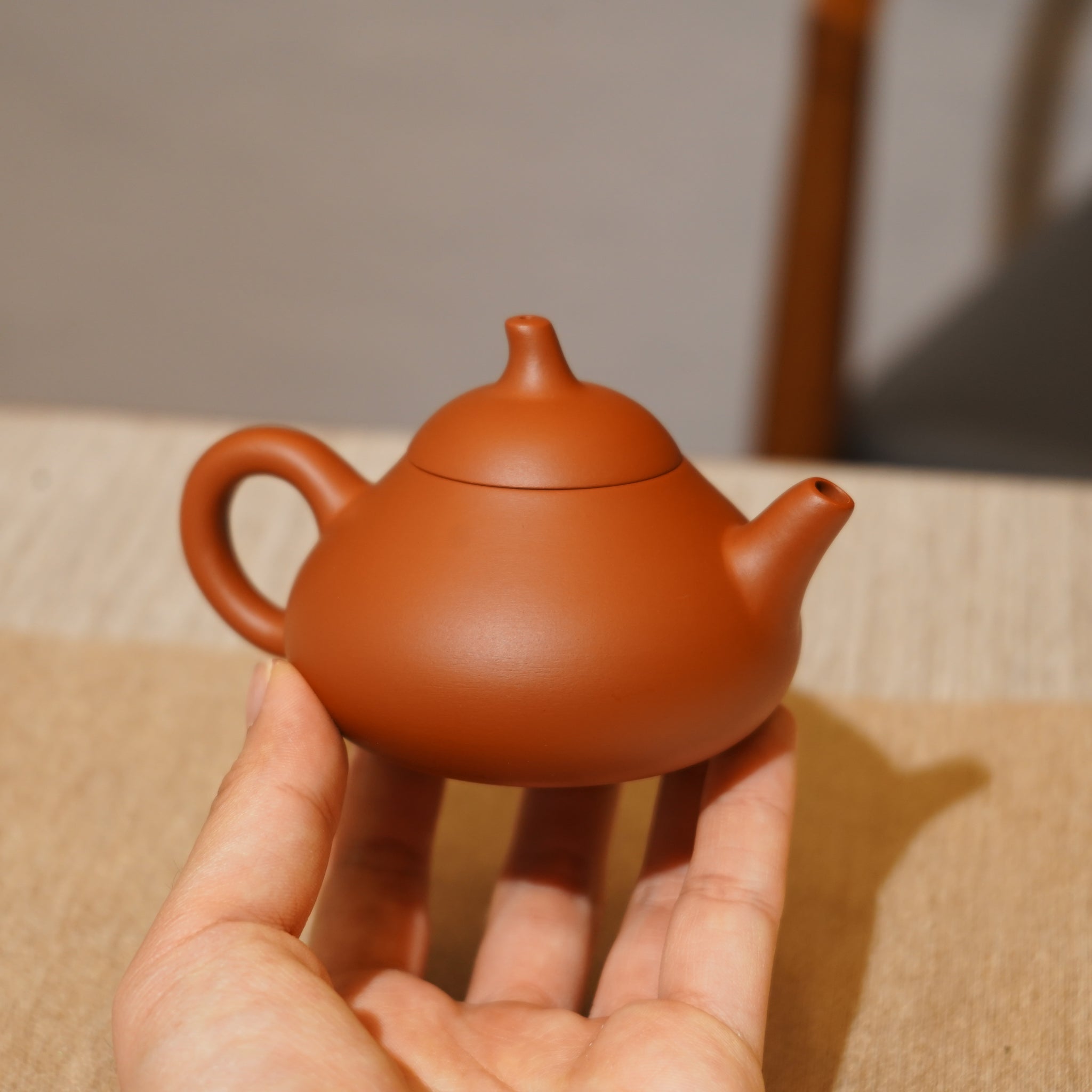 *新品*【茄瓜】全手工潮州朱泥手拉茶壺